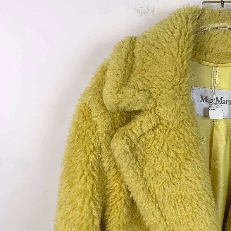 Max Mara Max Mara Teddy Yellow Teddy Alpaca Double Breasted Coat Size XL / US 12-14 / IT 48-50 - 3 Thumbnail