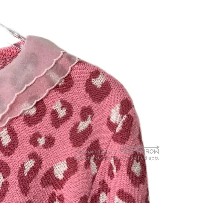 Miu Miu Miu Miu Pink Leopard Print Sweater . Size L / US 10 / IT 46 - 3 Thumbnail