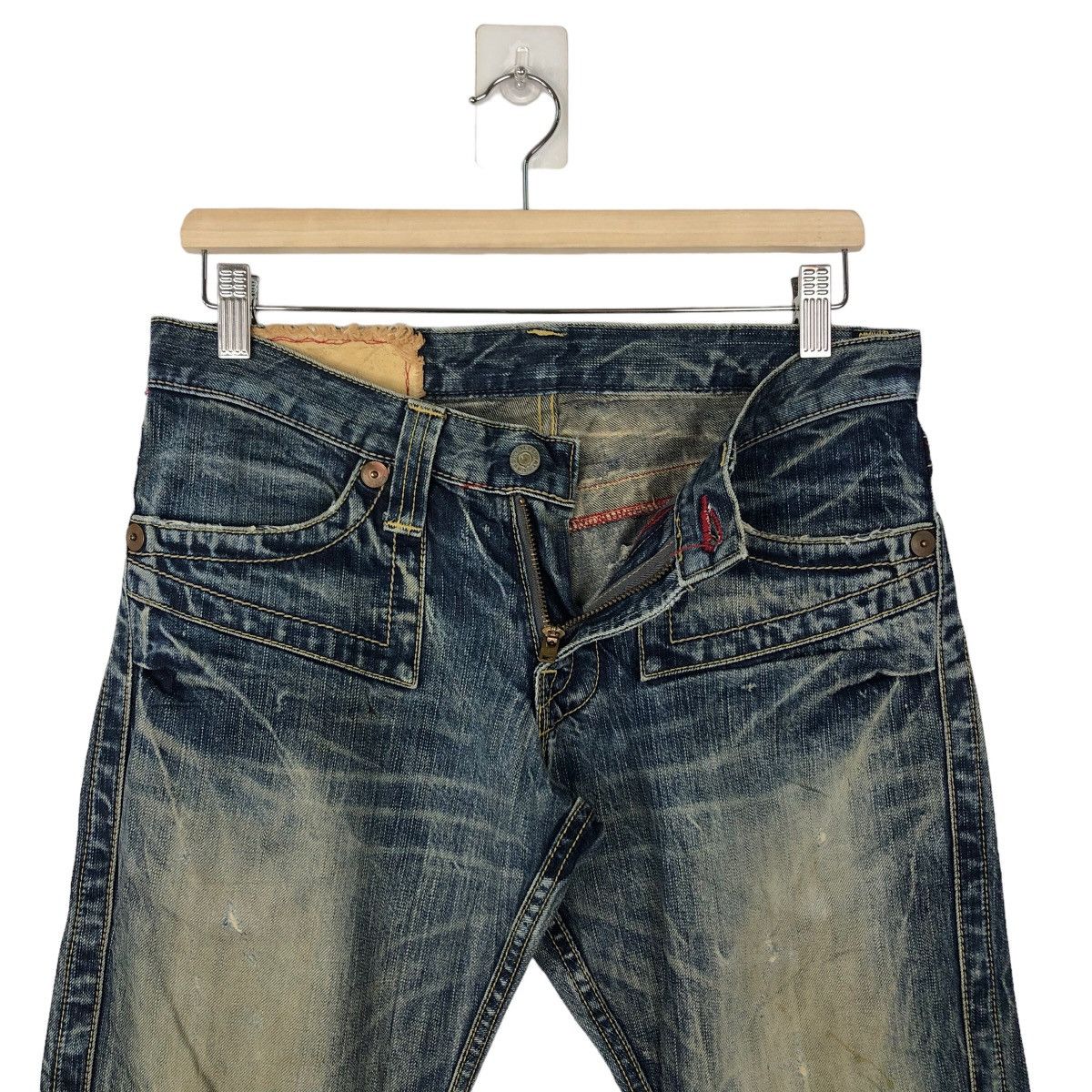 Japanese Brand VINTAGE DISTRESSED DENIM JEANS BOWCUT DESIGN ISSEY MIYAKE Size US 30 / EU 46 - 8 Thumbnail