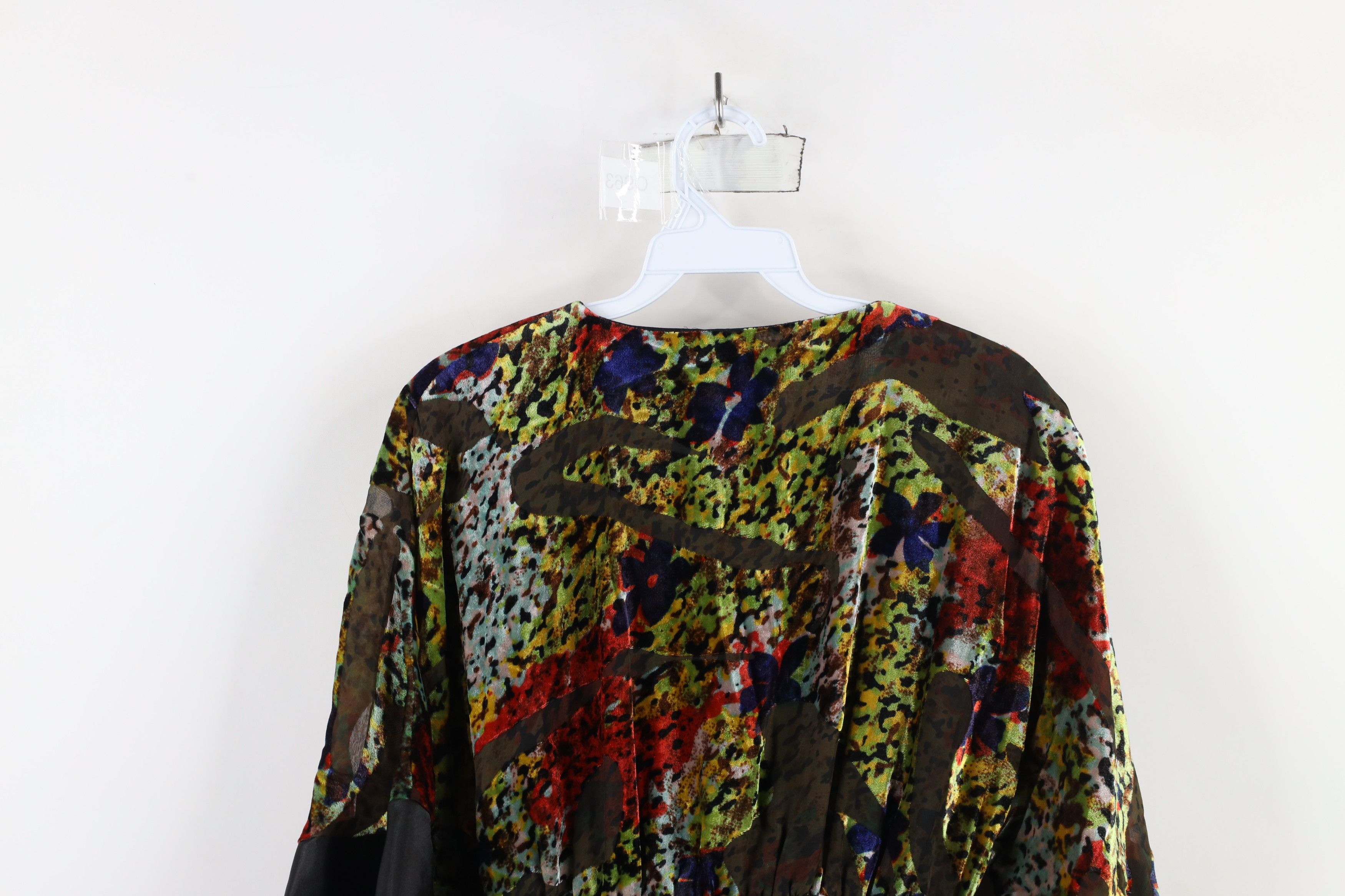 Vintage Vintage 90s Y2K Babydoll Abstract Velour Kimono Style Shirt Size XL / US 12-14 / IT 48-50 - 12 Thumbnail