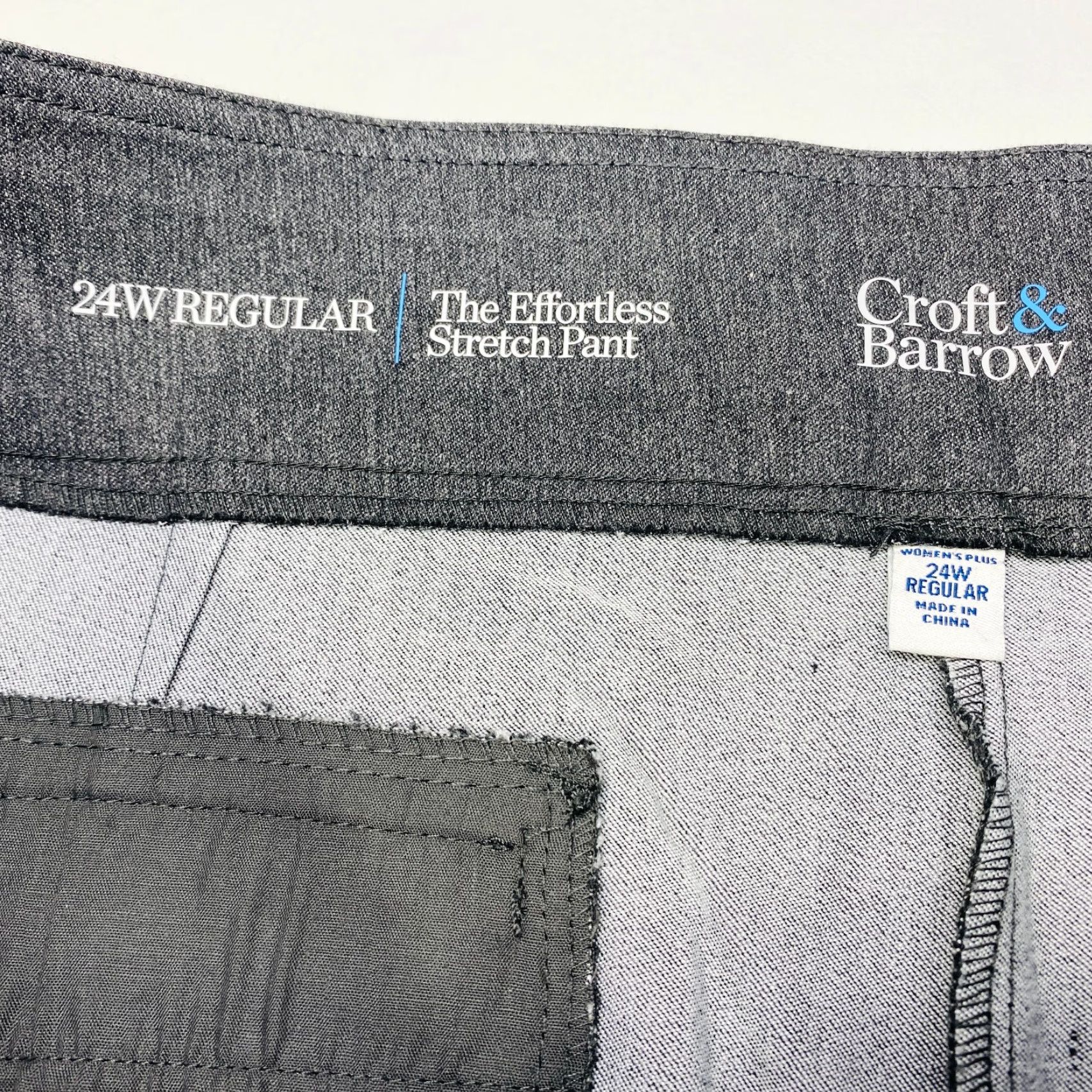 Croft & Barrow NWT Croft & Barrow Effortless Stretch Pants Womens 24W Gray Regular Slimming NEW Size 42" / US 20 - 5 Thumbnail