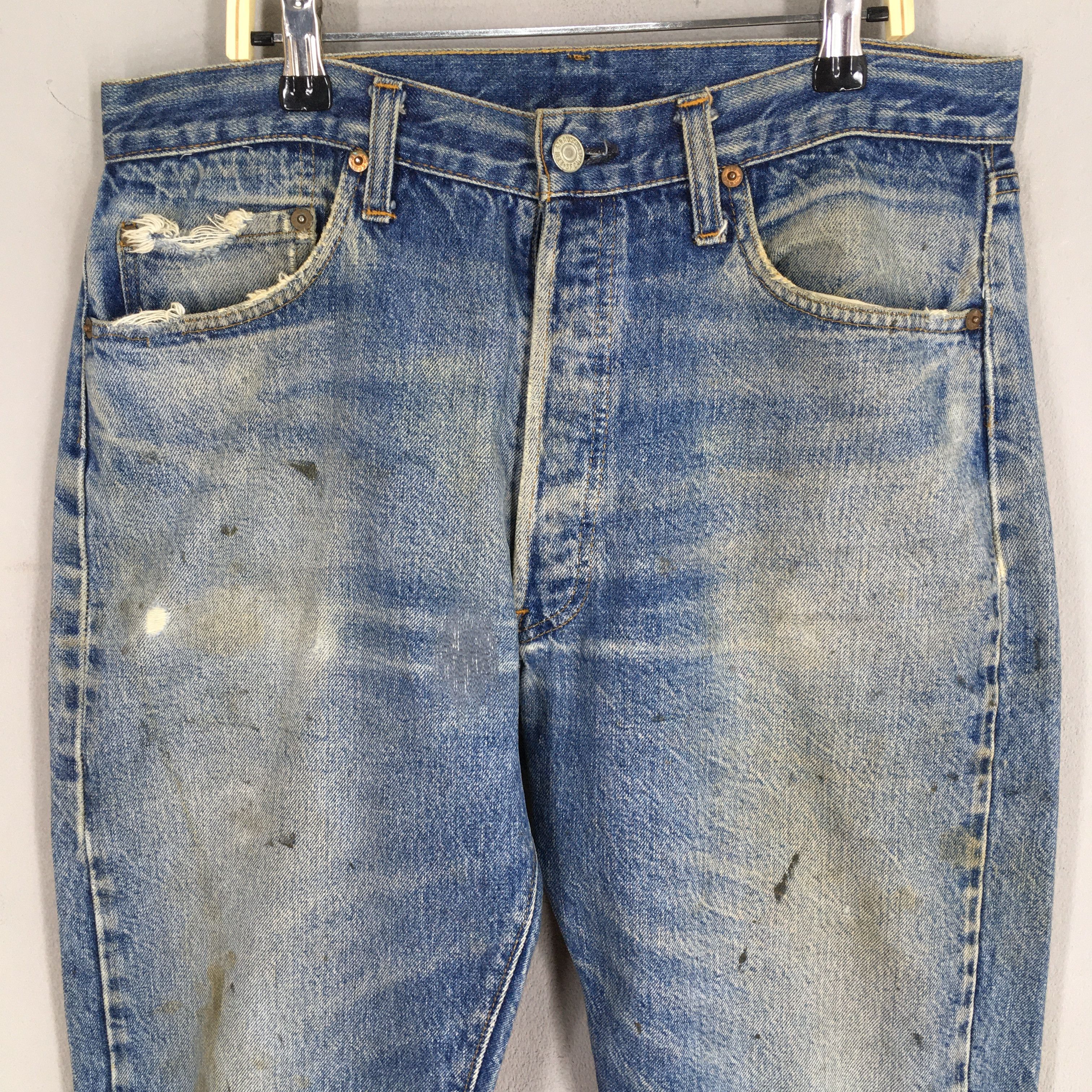 Levi's Size 31x28.5 Vintage 80s Levis 501 Faded Redline Jeans S1854 Size US 31 - 2 Thumbnail