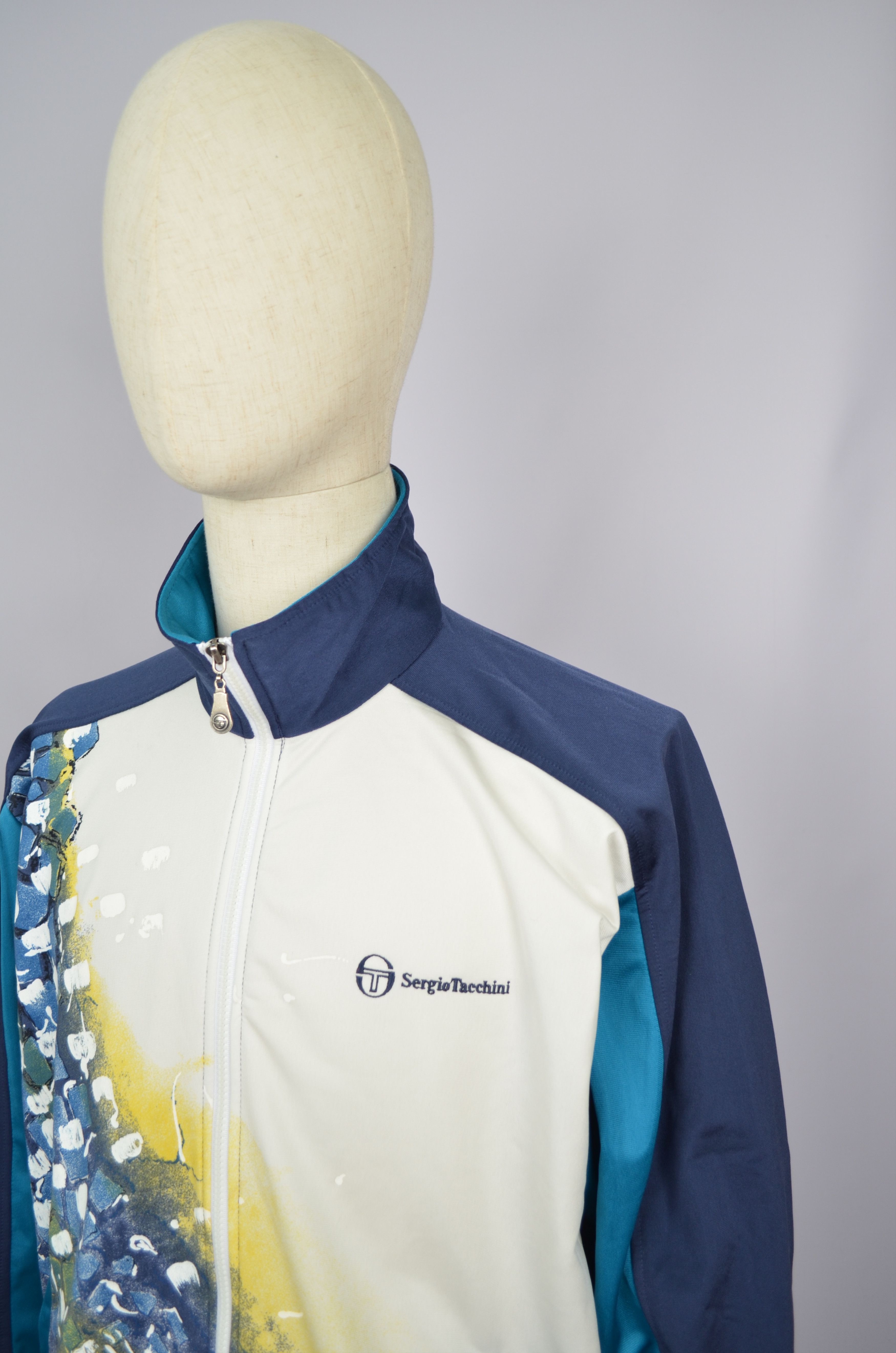 Designer × Sergio Tacchini × Vintage Sergio Tacchini Track Top Jacket Full Zip Size L Vintage 90s Size US L / EU 52-54 / 3 - 6 Thumbnail