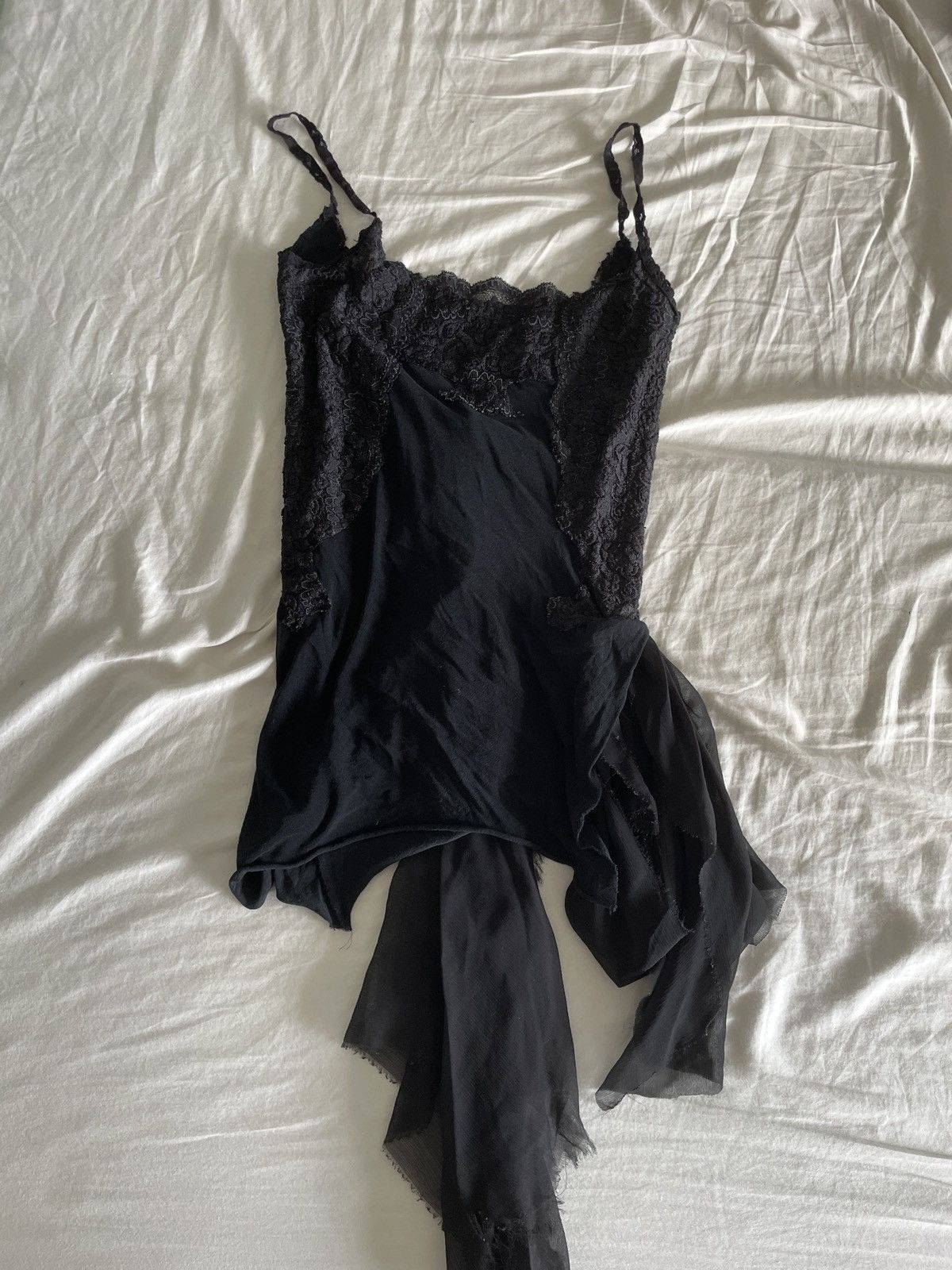 トップス if six was nine Abyss Drape Dress If Six Was Nine if six was nine Black Lace Deconstructed