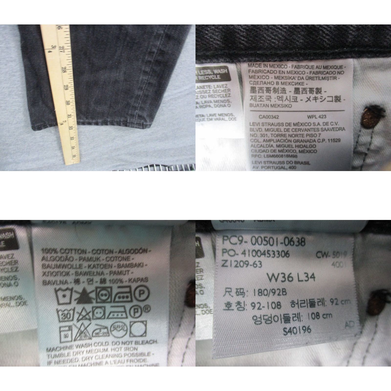 Levi's VINTAGE Levi's 501xx Jeans 34x32 Mens Button Fly Straight Leg Dark Wash Black Distressed Size US 34 / EU 50 - 8 Thumbnail
