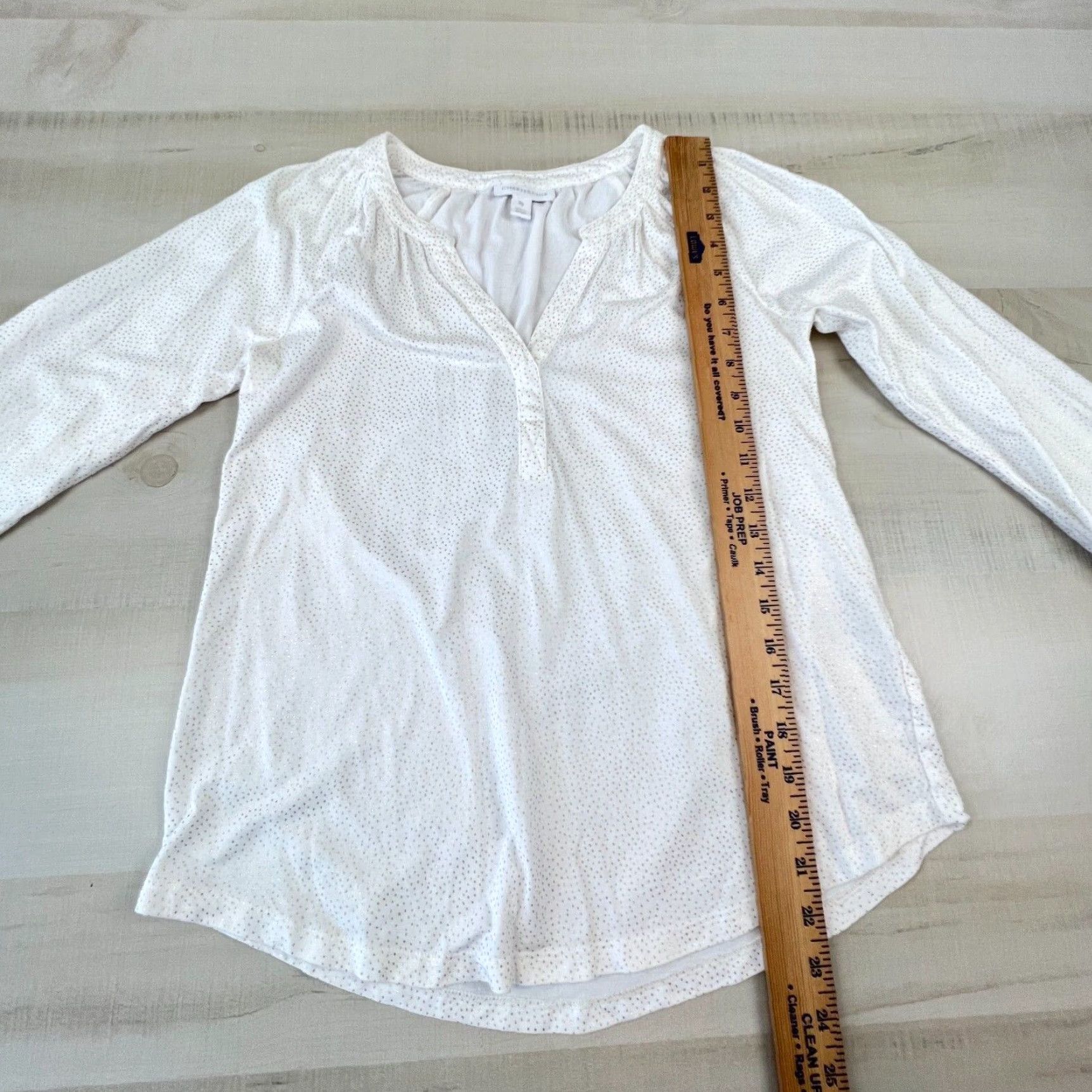 Charter Club Charter Club Womens Top XS White Gold Polka Dots Long Sleeve Shirt Size XS / US 0-2 / IT 36-38 - 7 Thumbnail