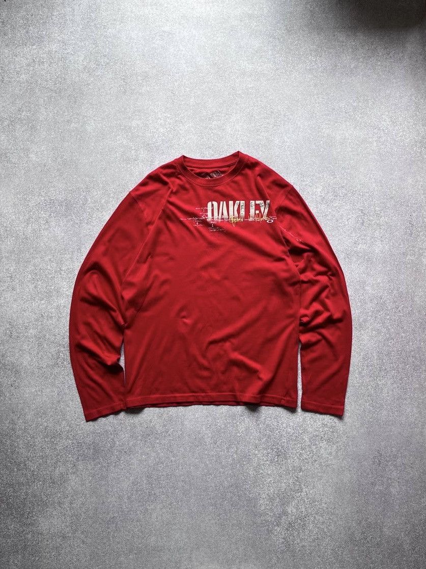 Oakley × Vintage Vintage Oakley Red Boxy Longsleeve T-shirt M Size US M / EU 48-50 / 2 - 1 Thumbnail