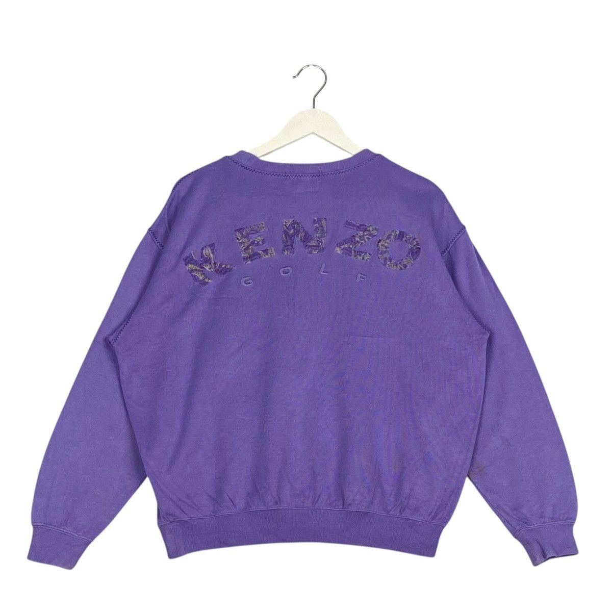 Kenzo × Vintage Vintage Kenzo Embroidered Crewneck Sweatshirt Purple Size L / US 10 / IT 46 - 7 Thumbnail