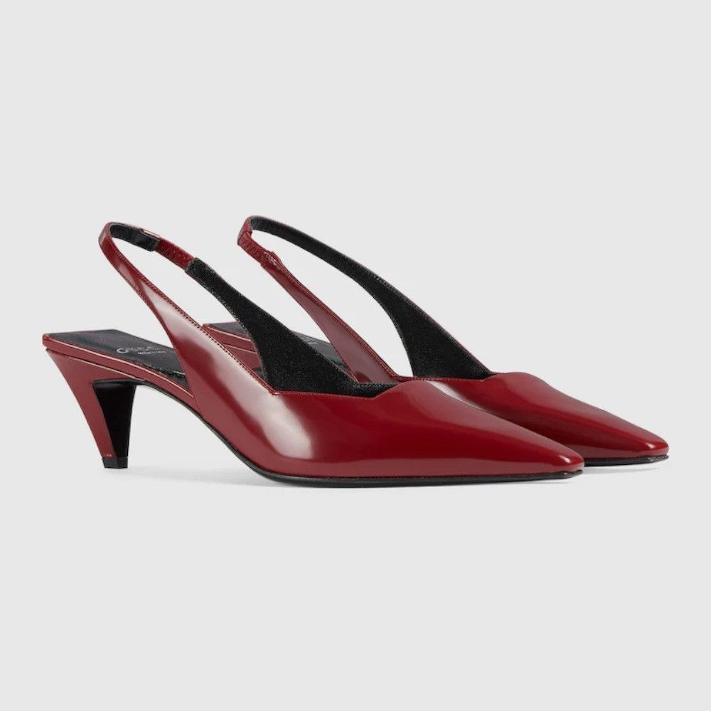o1s1wg110125 Slingback Pumps in Dark Red