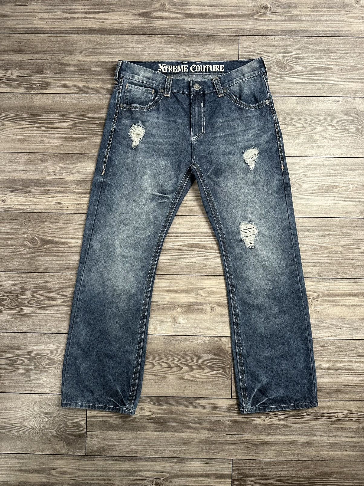 Affliction × Vintage Crazy Vintage Y2K Xtreme Couture Jeans Size US 37 - 1 Thumbnail