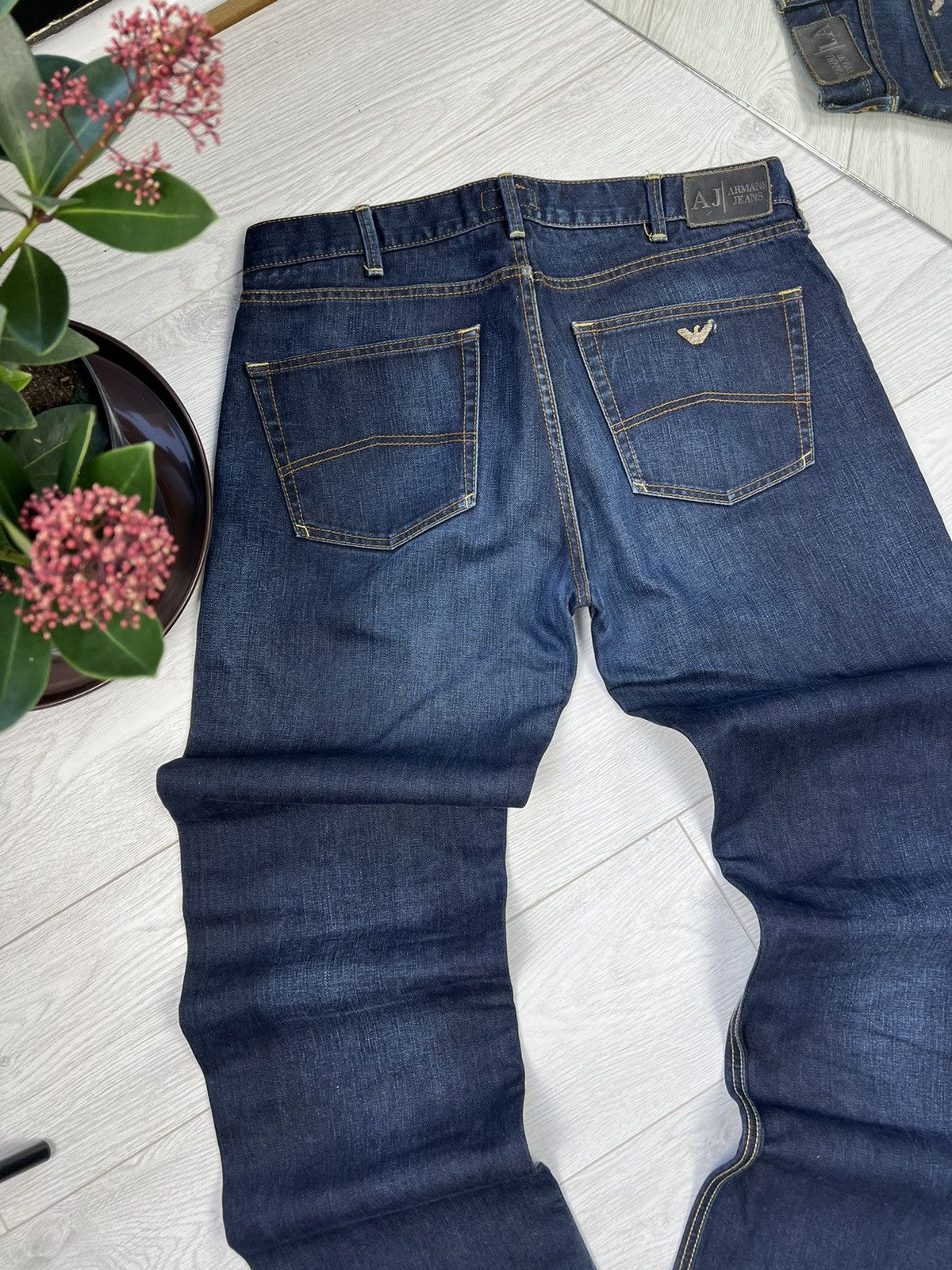 Armani × Vintage Vintage Y2K Armani Jeans Washed denim pants Size US 34 / EU 50 - 3 Thumbnail