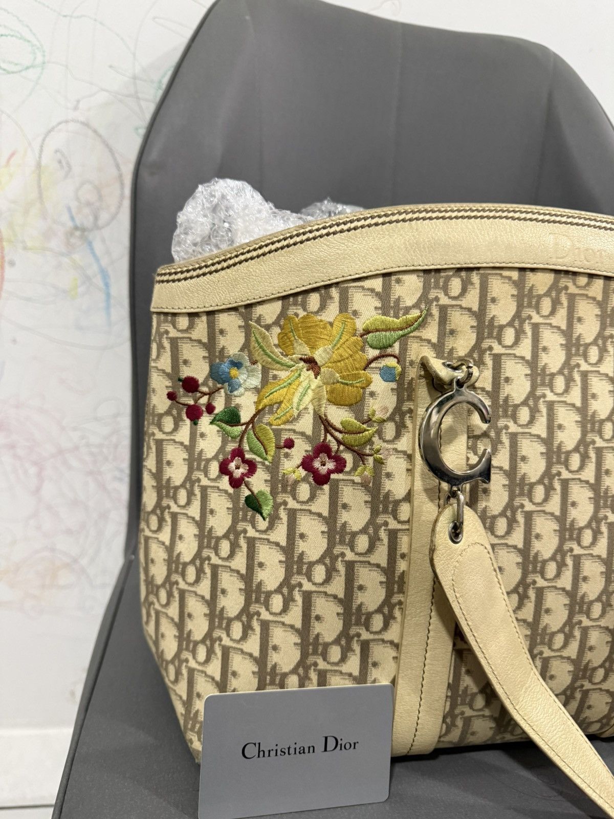 Christian Dior Monsieur Vintage Christian Dior Embroidery Floral Shoulder Tote Bag Size ONE SIZE - 8 Thumbnail