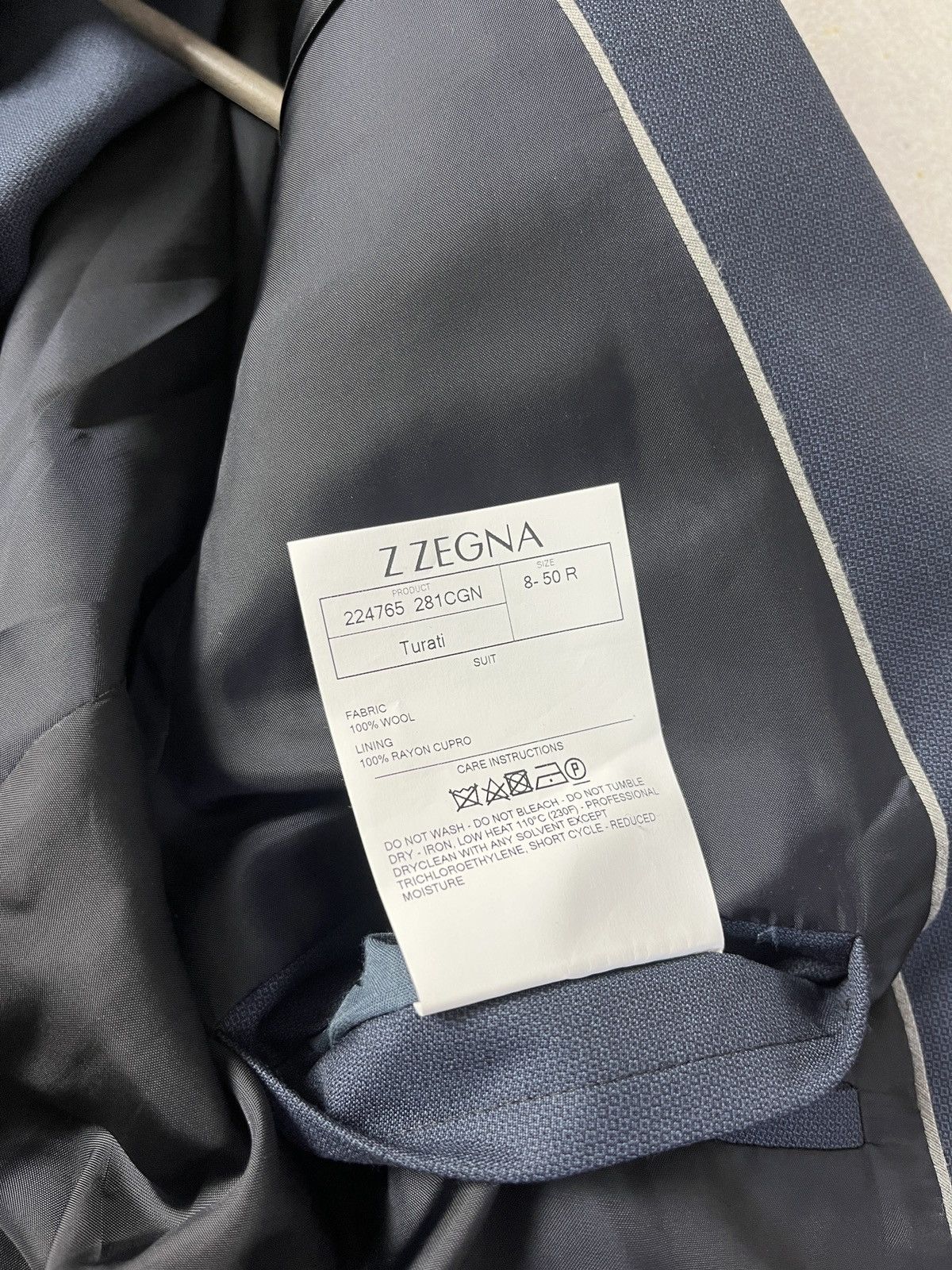 Z Zegna Z Zegna Suit Mens 50R Navy Blue 2 Button Turati Wool Pants Size 50R - 9 Thumbnail