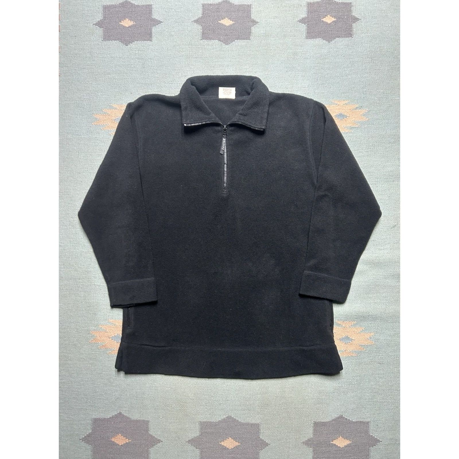 Vintage Cheetah 1/4 Zip Pullover Fleece Jacket Black Polyester Mens Medium Size US M / EU 48-50 / 2 - 2 Thumbnail