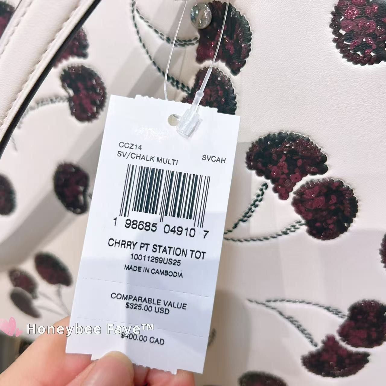 Coach Nwt Coach Station Tote Bag With Cherry Print CCZ14 Size ONE SIZE - 4 Thumbnail