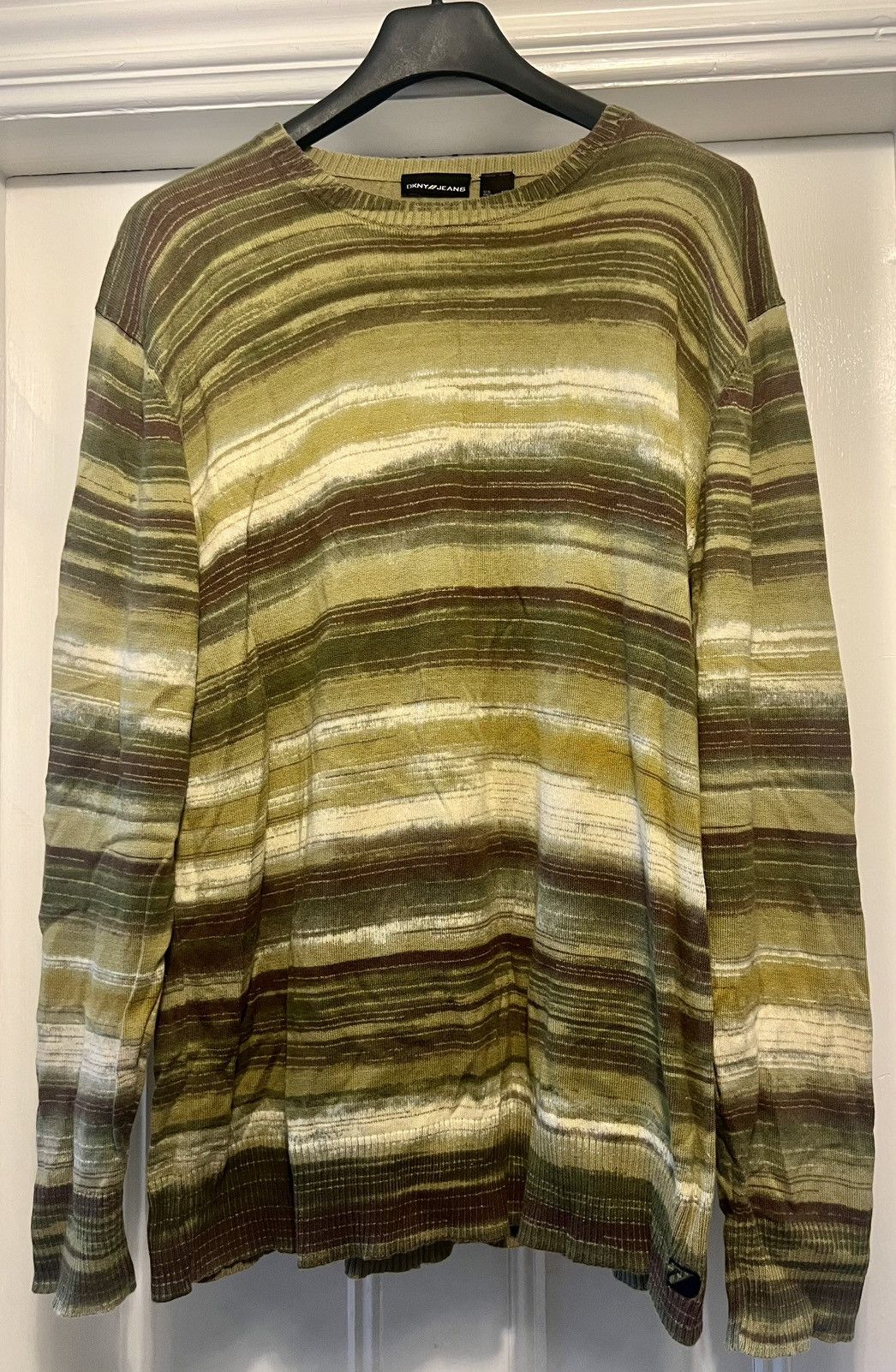 DKNY Authentic DKNY Jeans cotton sweater multi-striped green XXL Size US XXL / EU 58 / 5 - 1 Thumbnail