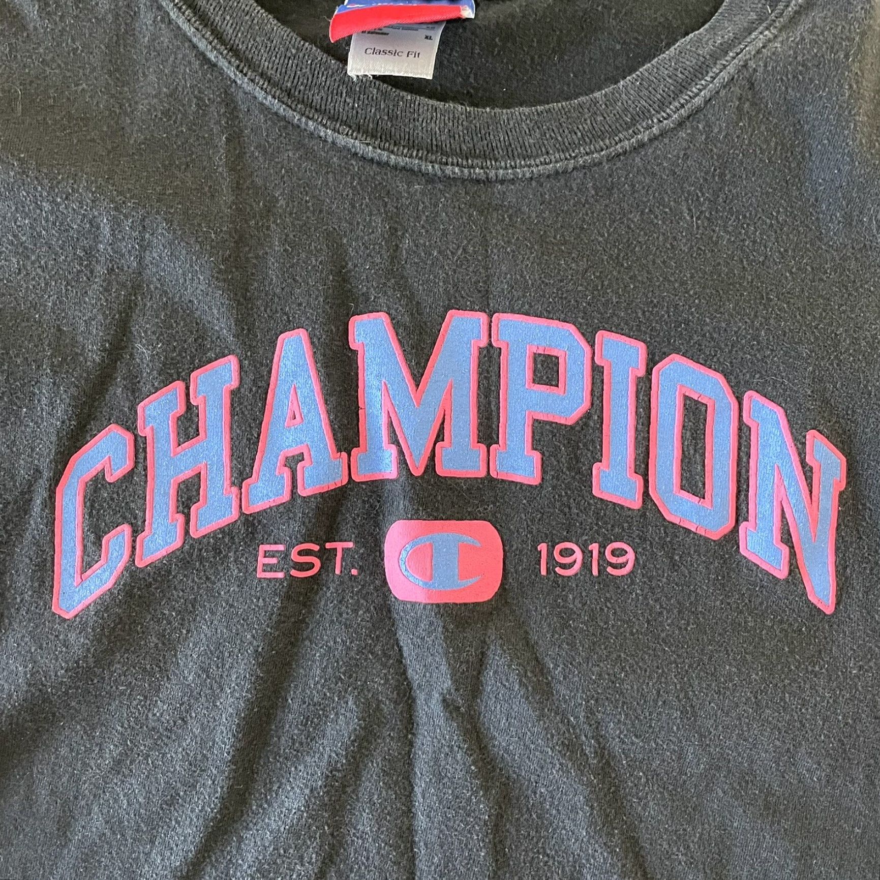 Champion VINTAGE Champion Spellout Classic Fit Short Sleeve T Shirt Women's XL Black Pink Size XL / US 12-14 / IT 48-50 - 3 Thumbnail