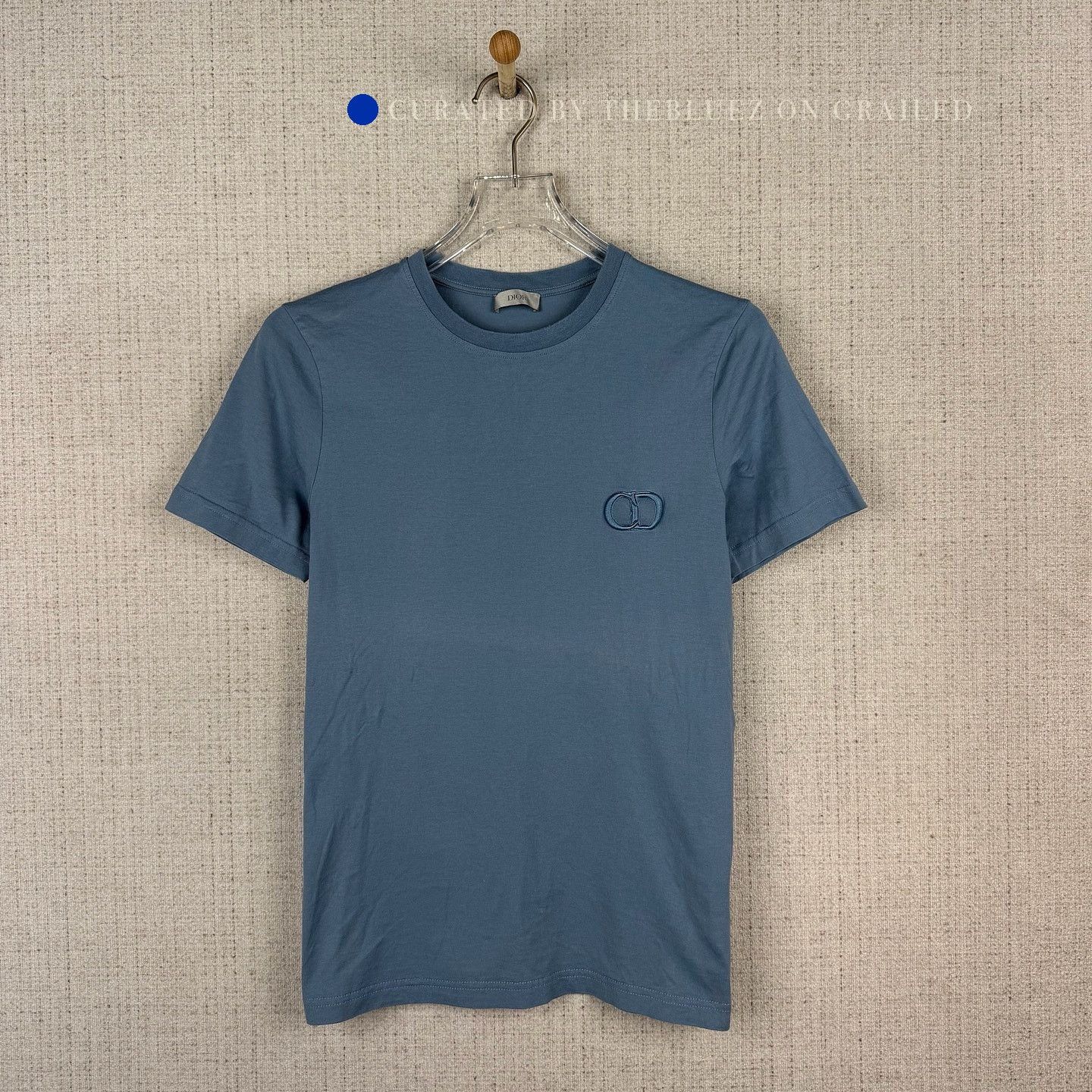 Dior Embroidered Blue T-Shirt in Size S Size US S / EU 44-46 / 1 - 1 Thumbnail