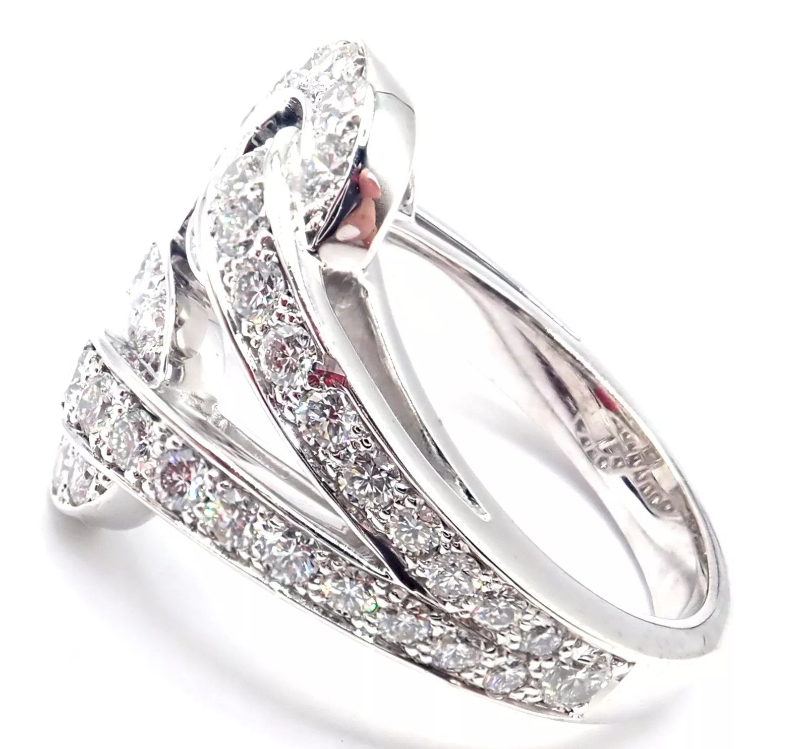 Cartier Cartier Agrafe 18k White Gold Diamond Band Ring Size ONE SIZE - 4 Thumbnail