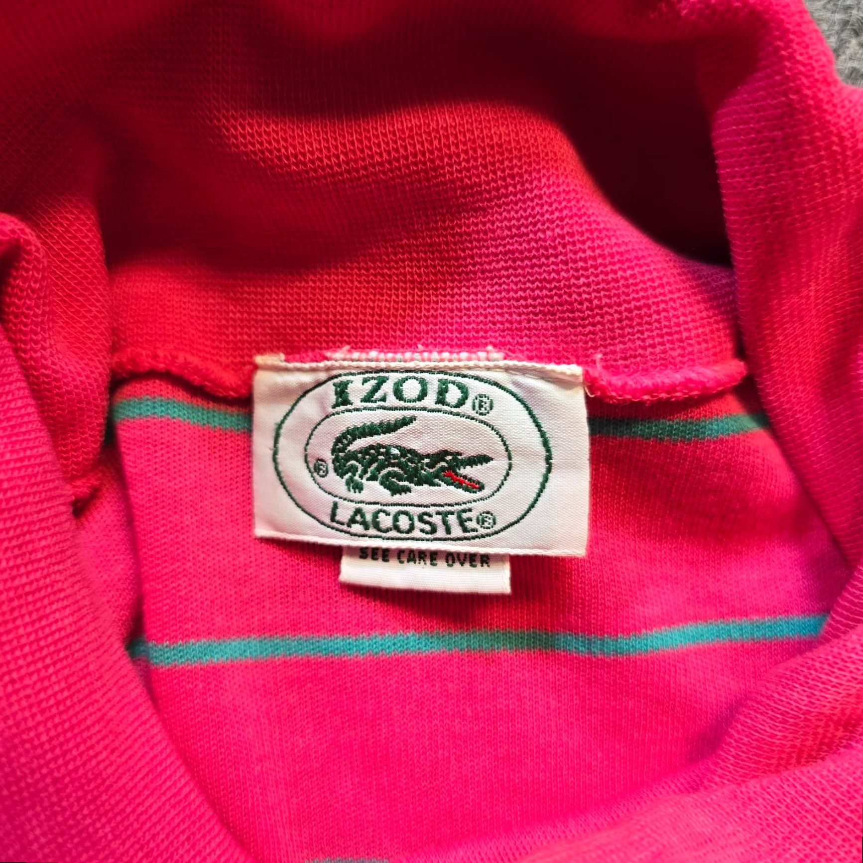 Izod VINTAGE Izod Lacoste Top Womens Medium Pink Turtleneck Striped Long Sleeve 80s Size M / US 6-8 / IT 42-44 - 3 Thumbnail
