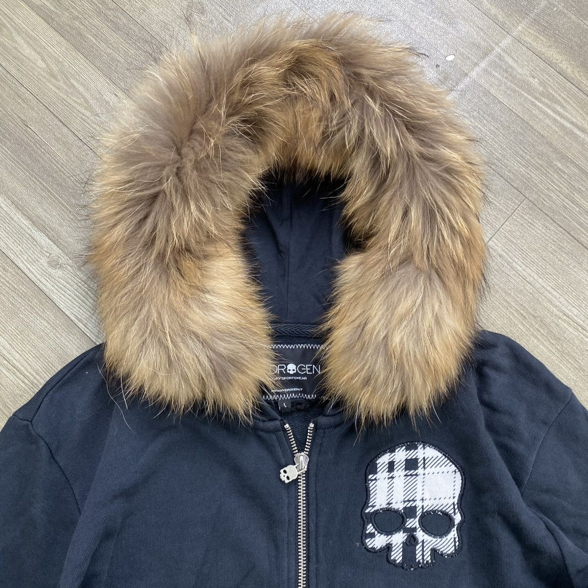 If Six Was Nine 2000s Hydrogen Skulls Ifsix Cross Lgb Style Zip Fur Hoodie Size US L / EU 52-54 / 3 - 5 Thumbnail