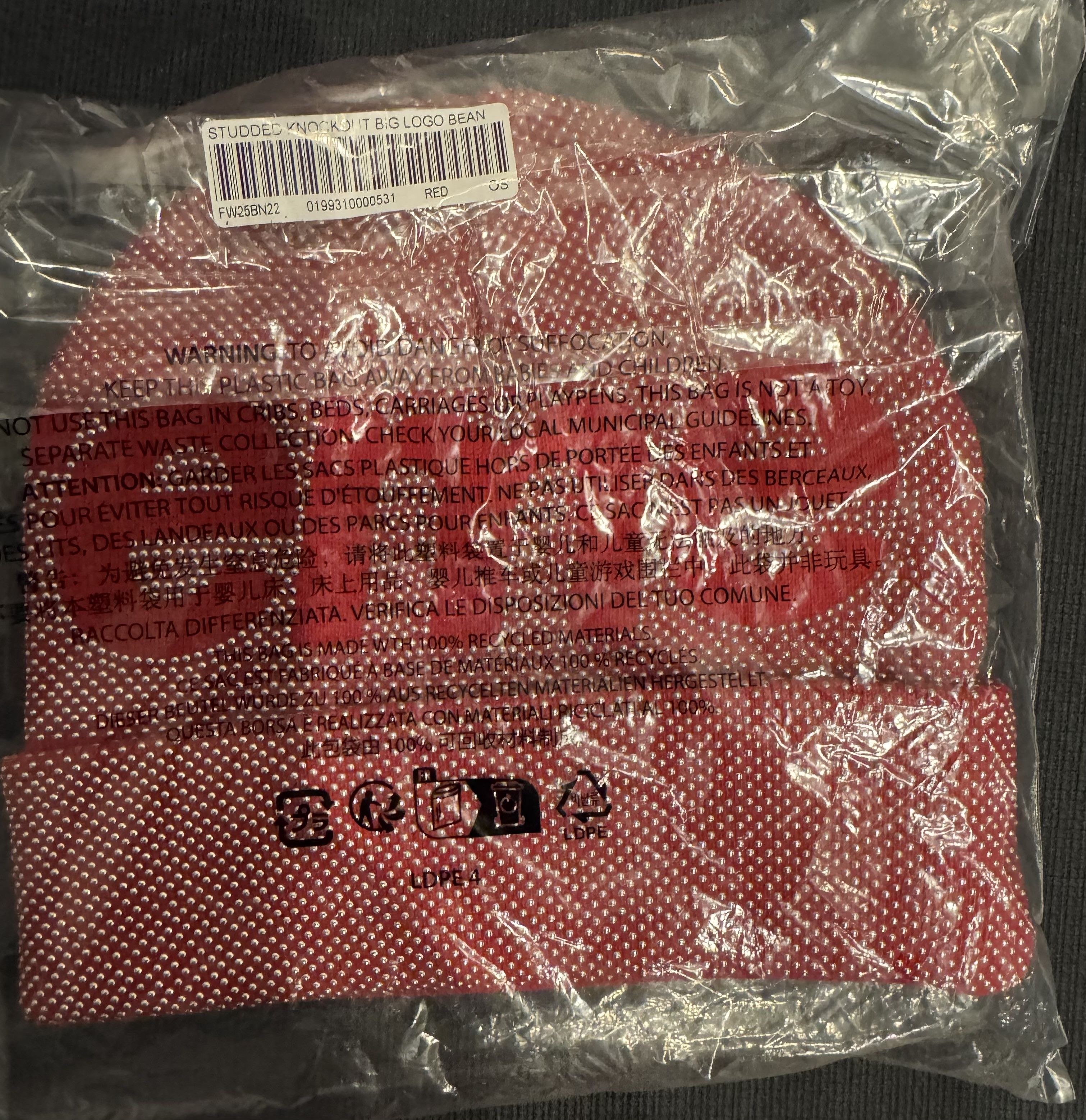 Supreme Studded Knockout Big Logo Beanie Size ONE SIZE - 4 Thumbnail