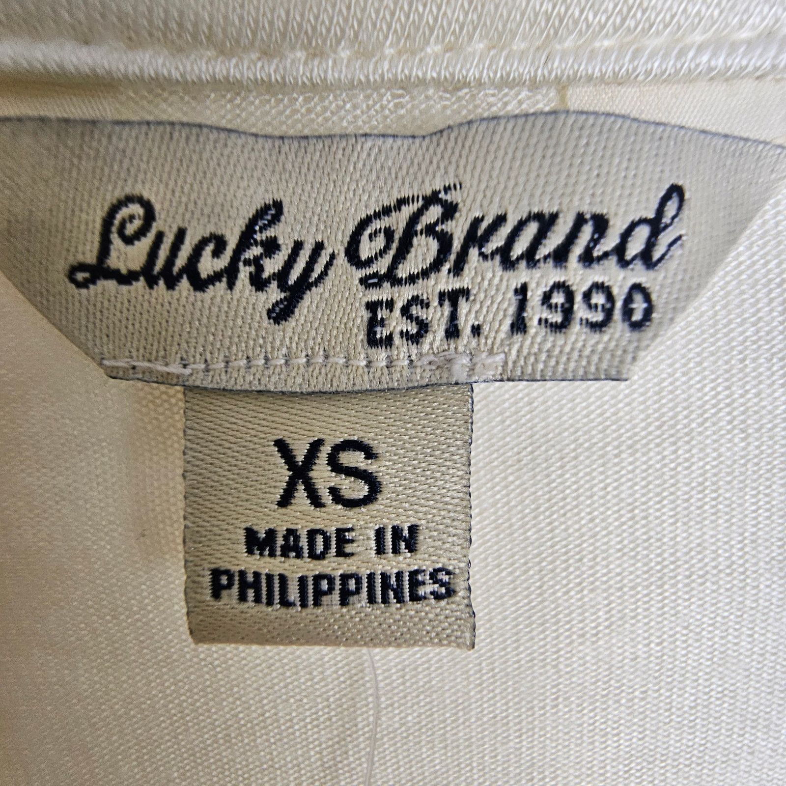 Lucky Brand Lucky Brand Women Henley Size XS Velvet Front Cream Size XS / US 0-2 / IT 36-38 - 6 Thumbnail