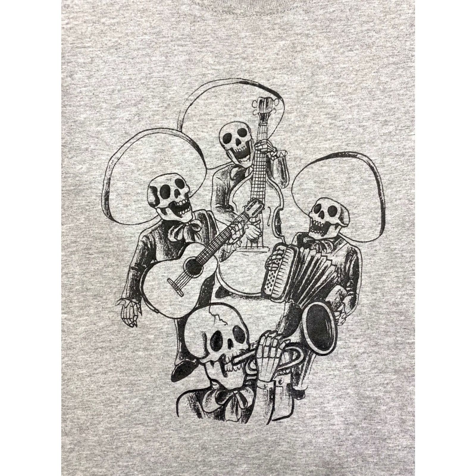 Jerzees VINTAGE Jerzees Dia De Los Muertos Marachi Gray Short Sleeve Shirt M Crew Neck Cotton Blend Logo Unisex Adults Skulls 1603 Size US M / EU 48-50 / 2 - 2 Thumbnail