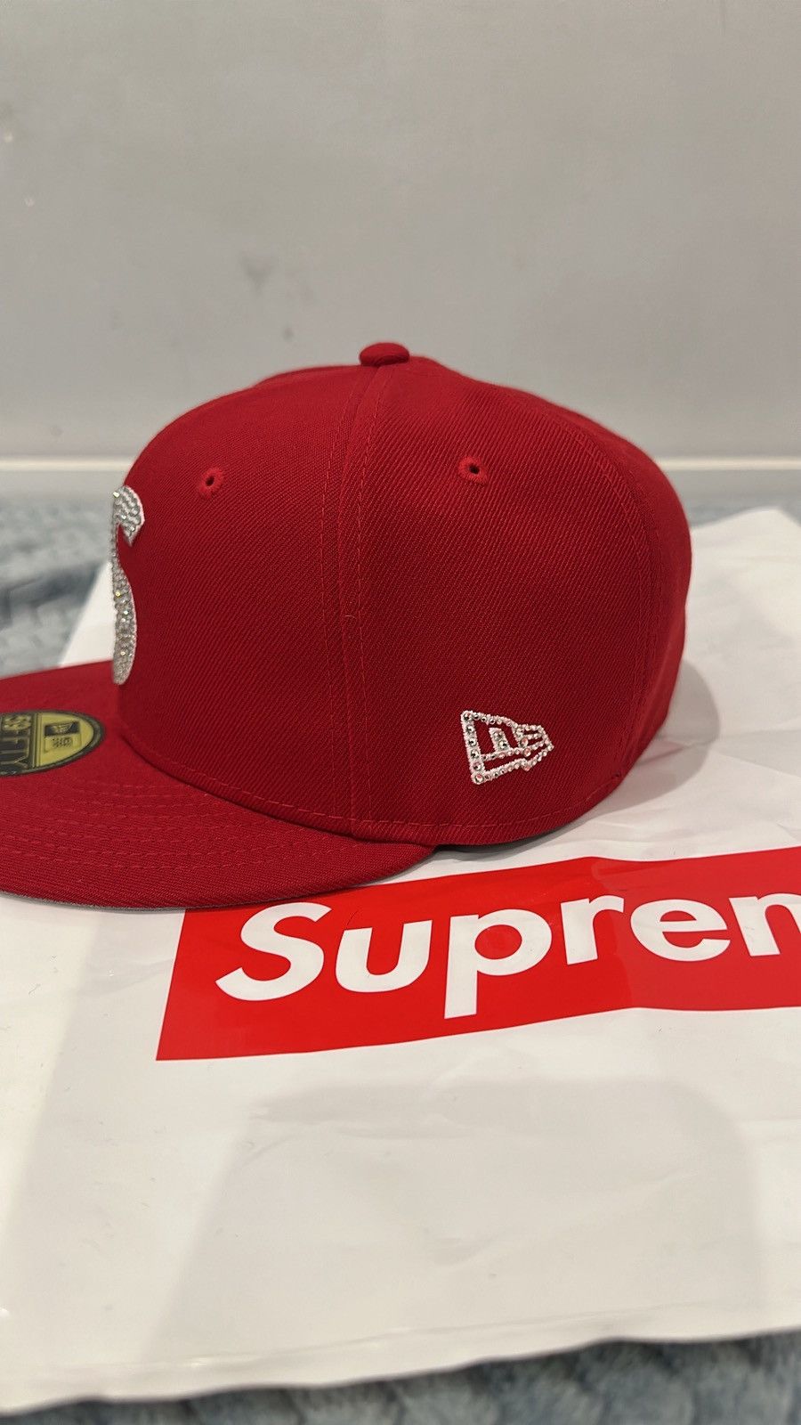 Supreme Supreme Swarovski S logo New era Cap 59 fifty Size ONE SIZE - 3 Thumbnail