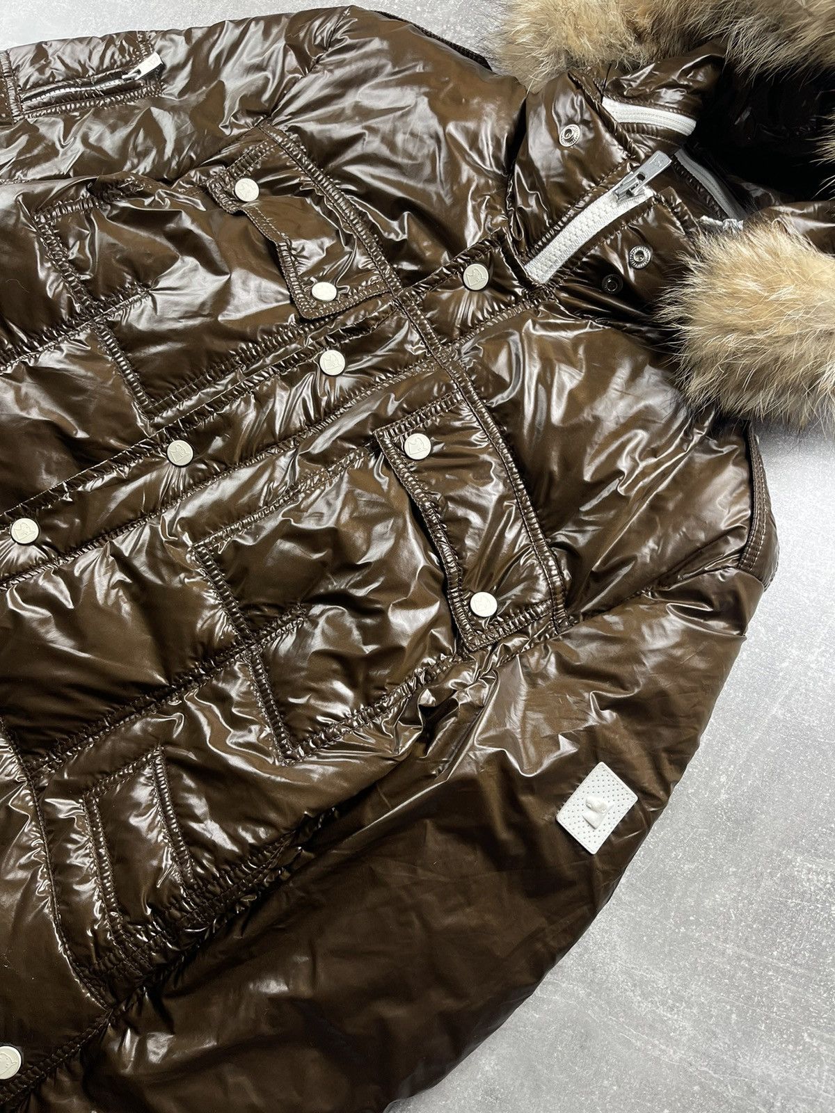 Montecore Montecore Dolomiti Down Puffer Jacket Brown Glossy Fur Hood Size US L / EU 52-54 / 3 - 6 Thumbnail