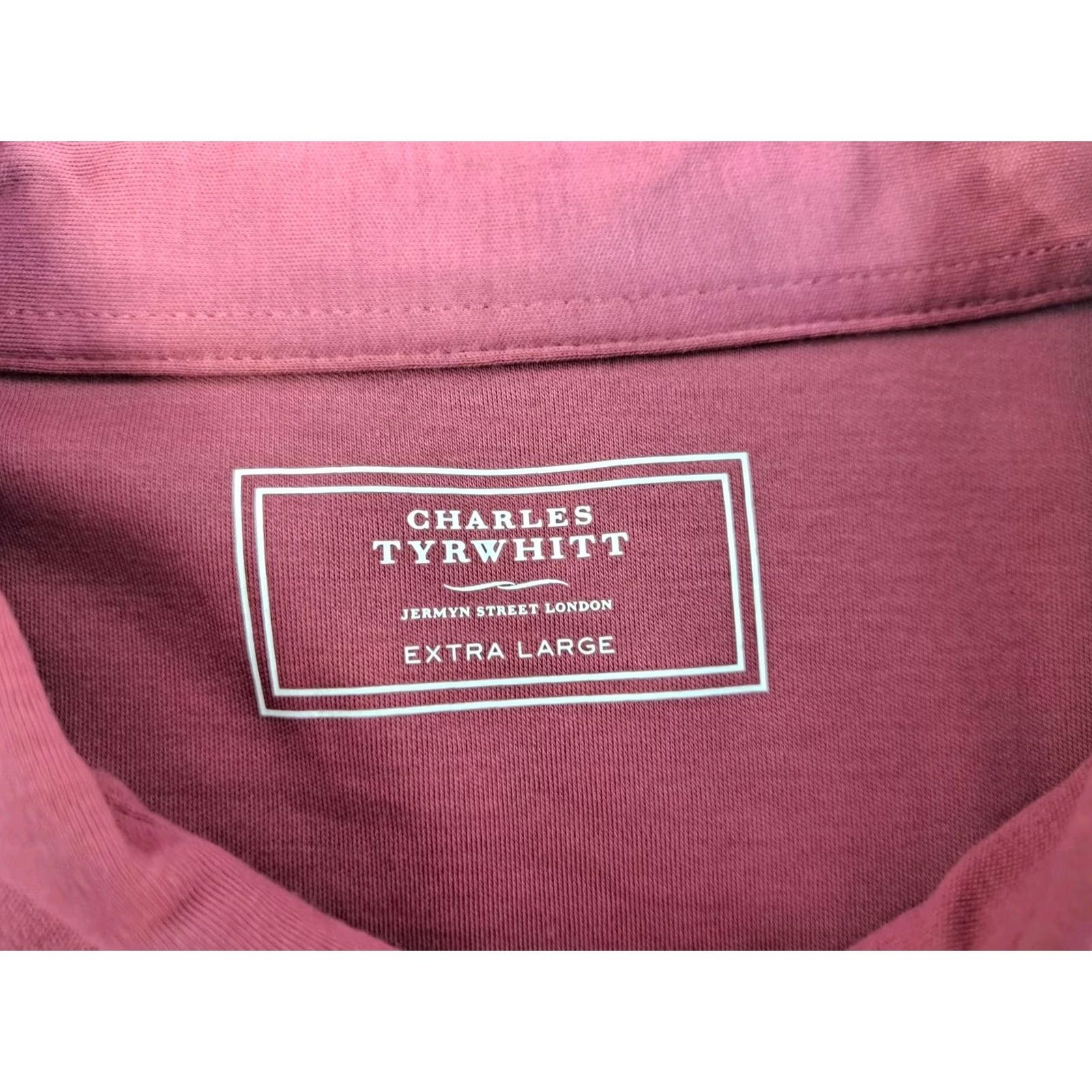 Charles Tyrwhitt Charles Tyrwhitt Mens Polo Shirt XL Mauve Short Sleeve Button-Down Collar Solid Cotton Size US XL / EU 56 / 4 - 3 Thumbnail