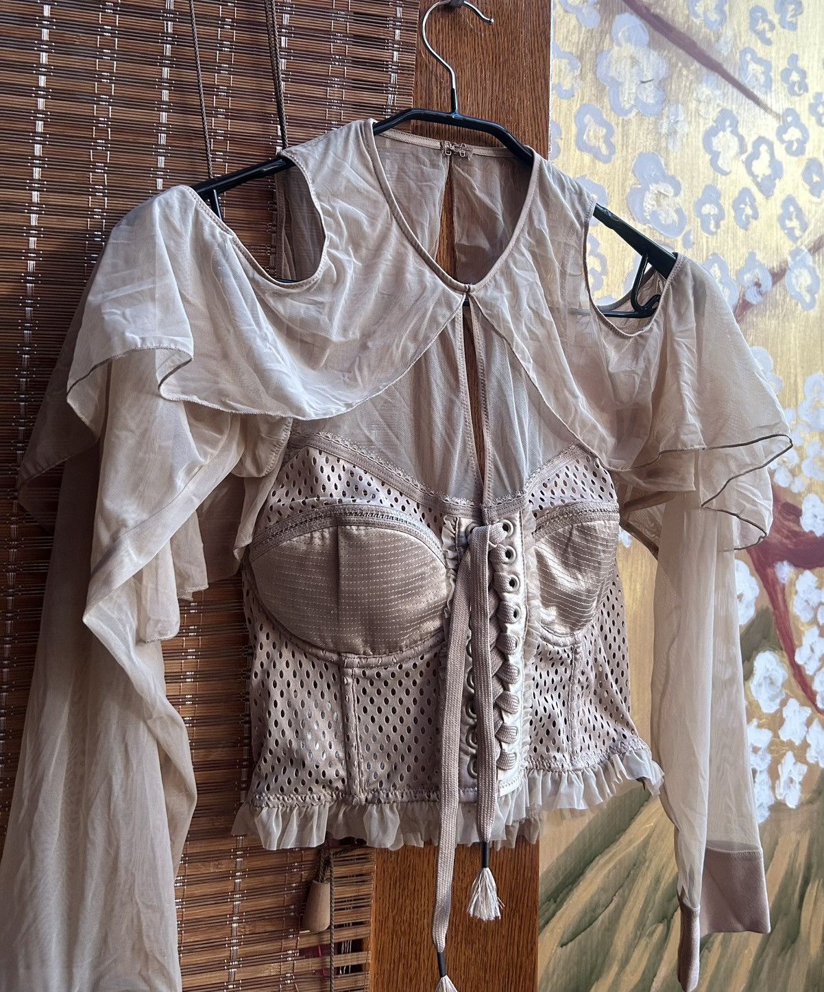 Fenty × Rihanna Puma x Rihanna Mesh Bustier Top Lace Up Corset With Sleeves Size L / US 10 / IT 46 - 4 Thumbnail
