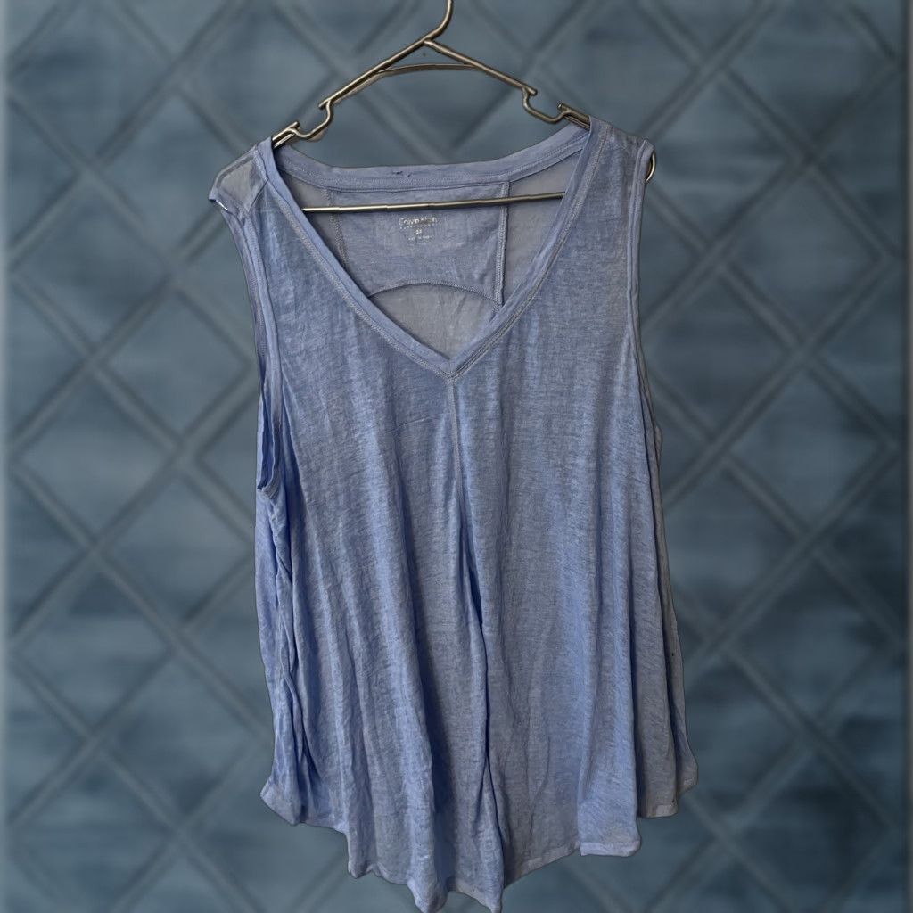 Calvin Klein Calvin Klein Women’s Performance Tank Top Sleeveless Racerback V Neck Plus 3X Blue Size XXL / US 16-18 / IT 52-54 - 1 Thumbnail