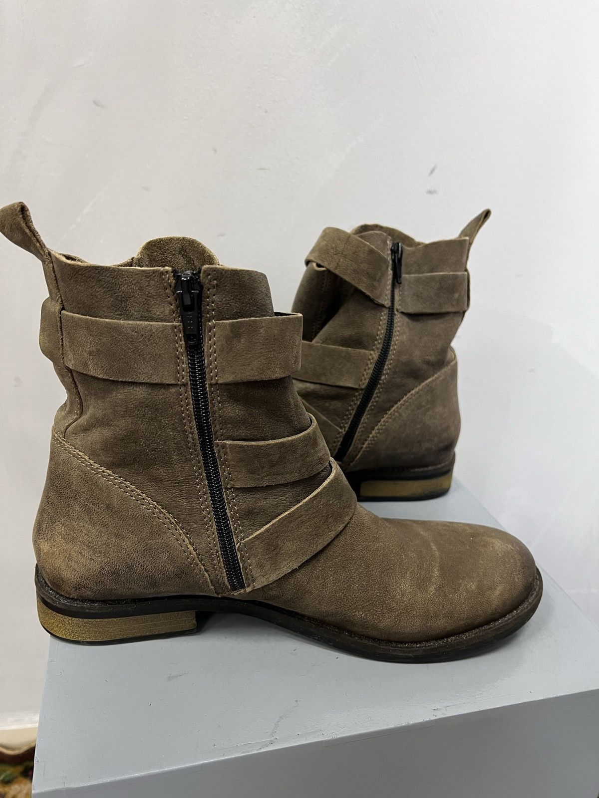 Vintage AVANT GARDE BELTED HIGH LEATHER DESIGNER BOOTS COMBAT Y2K Size US 7.5 / EU 40-41 - 10 Thumbnail