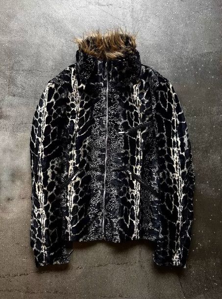 Tornado Mart TORNADO MART 2000s Detachable Fur Collar Leopard Jacket Size US L / EU 52-54 / 3 - 2 Thumbnail