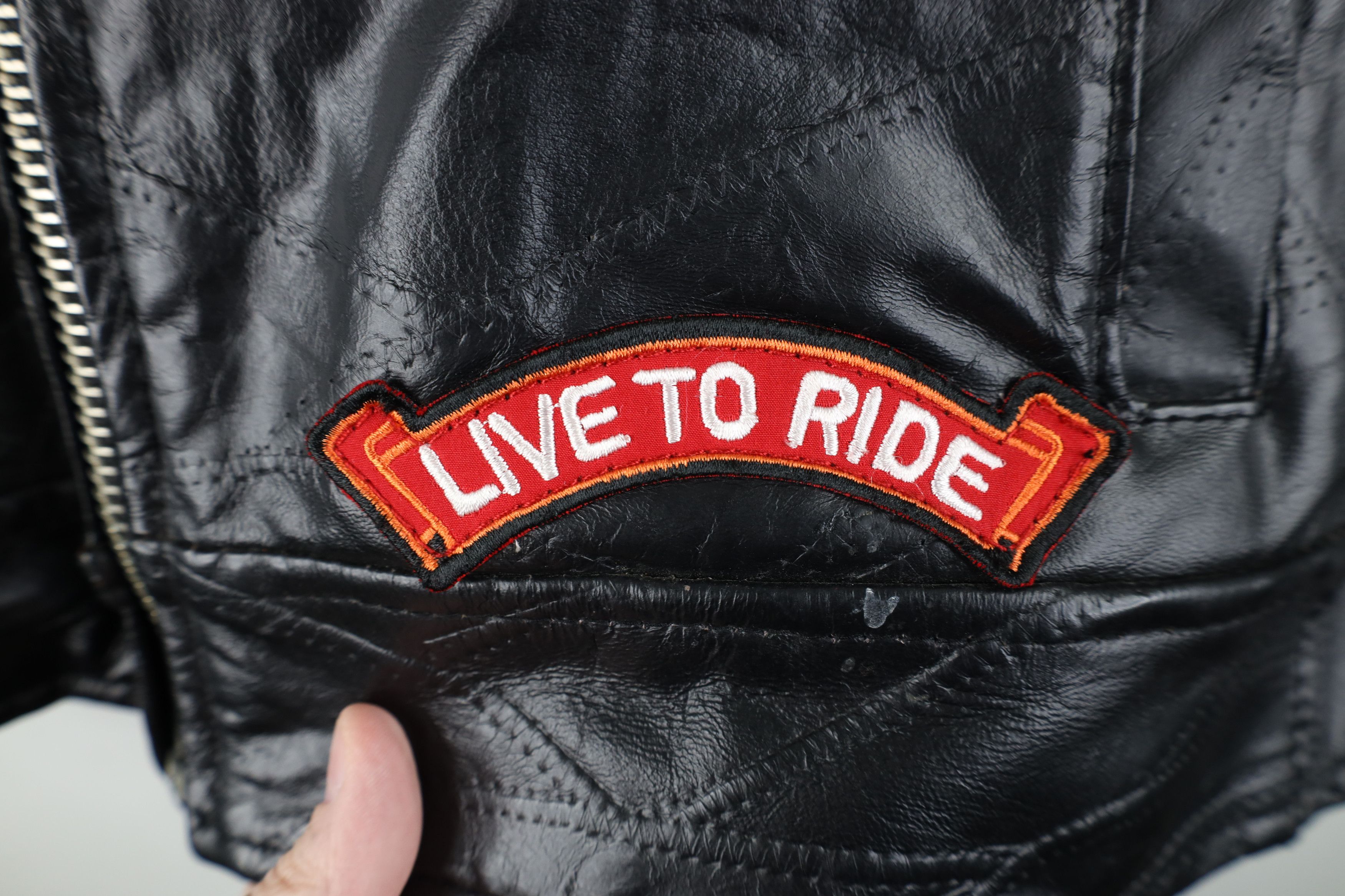 Vintage Vintage 90s Buffalo Leather Motorcycle Cafe Racer Jacket Size US L / EU 52-54 / 3 - 4 Thumbnail