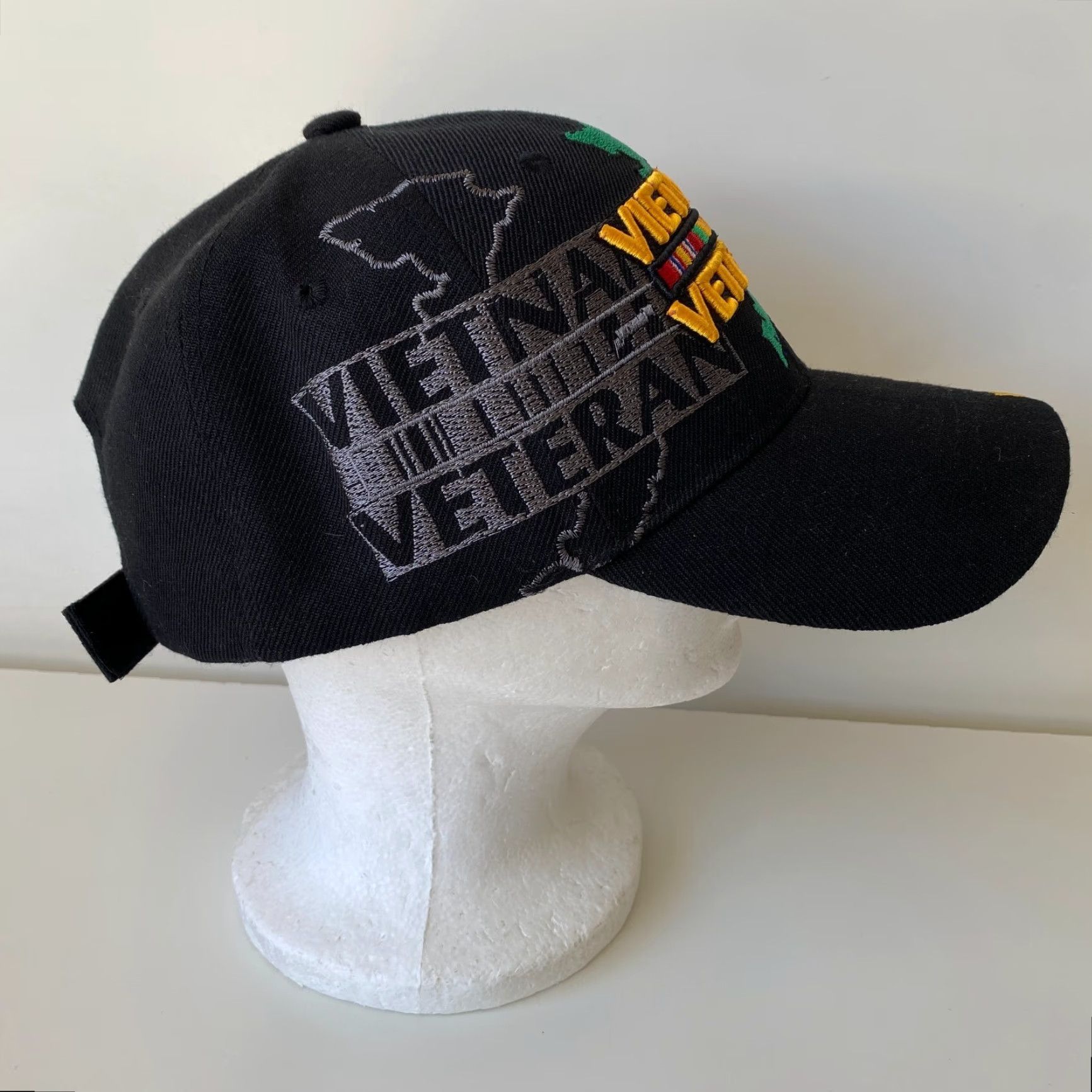 Logo 7 VINTAGE US Warriors Vietnam Veteran Vet Black Big Embroidered Logo Strapback Hat Size ONE SIZE - 5 Thumbnail
