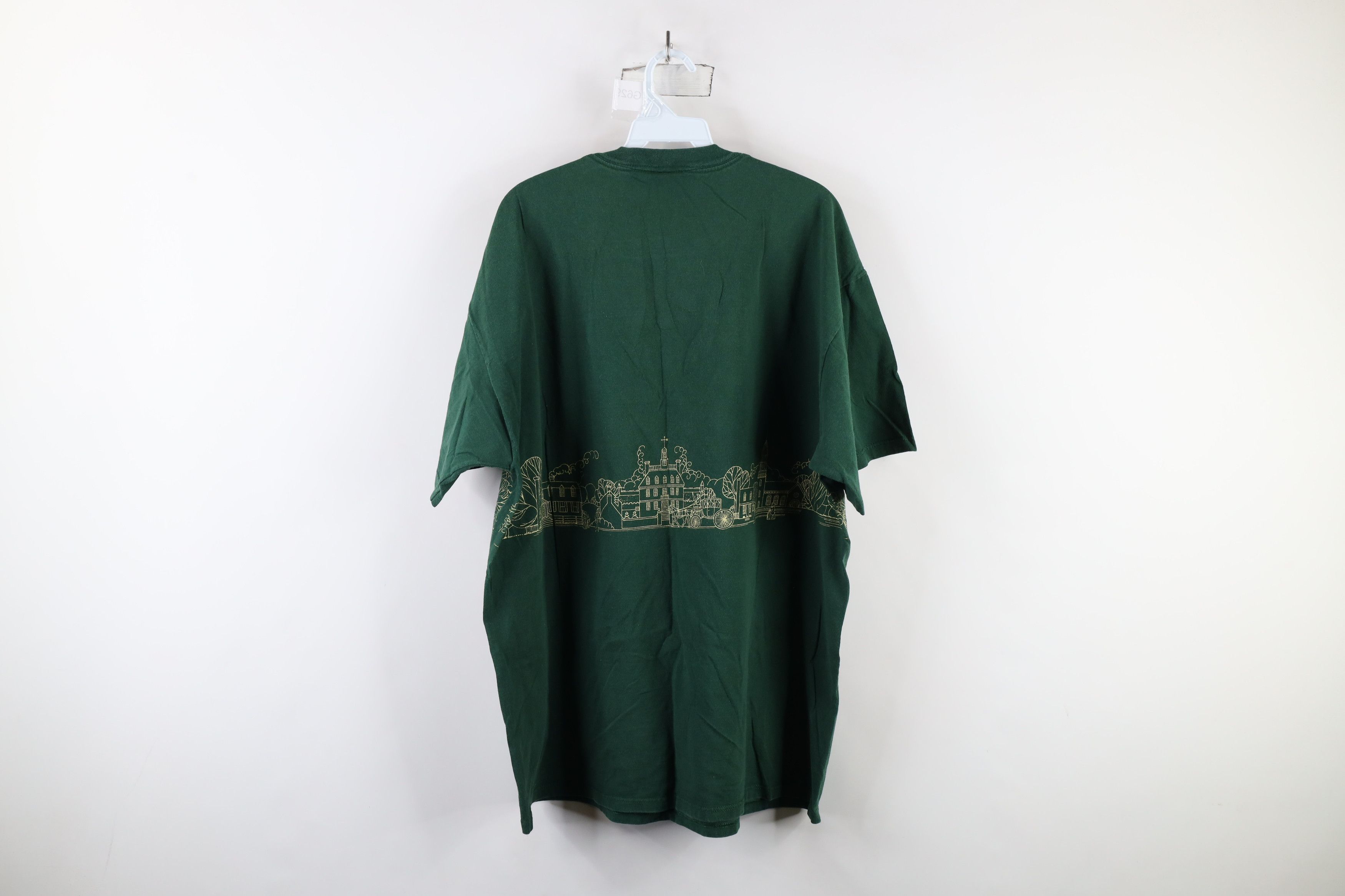 Vintage Vintage 90s Streetwear Williamsburg T-Shirt Green USA Size US XXL / EU 58 / 5 - 10 Thumbnail