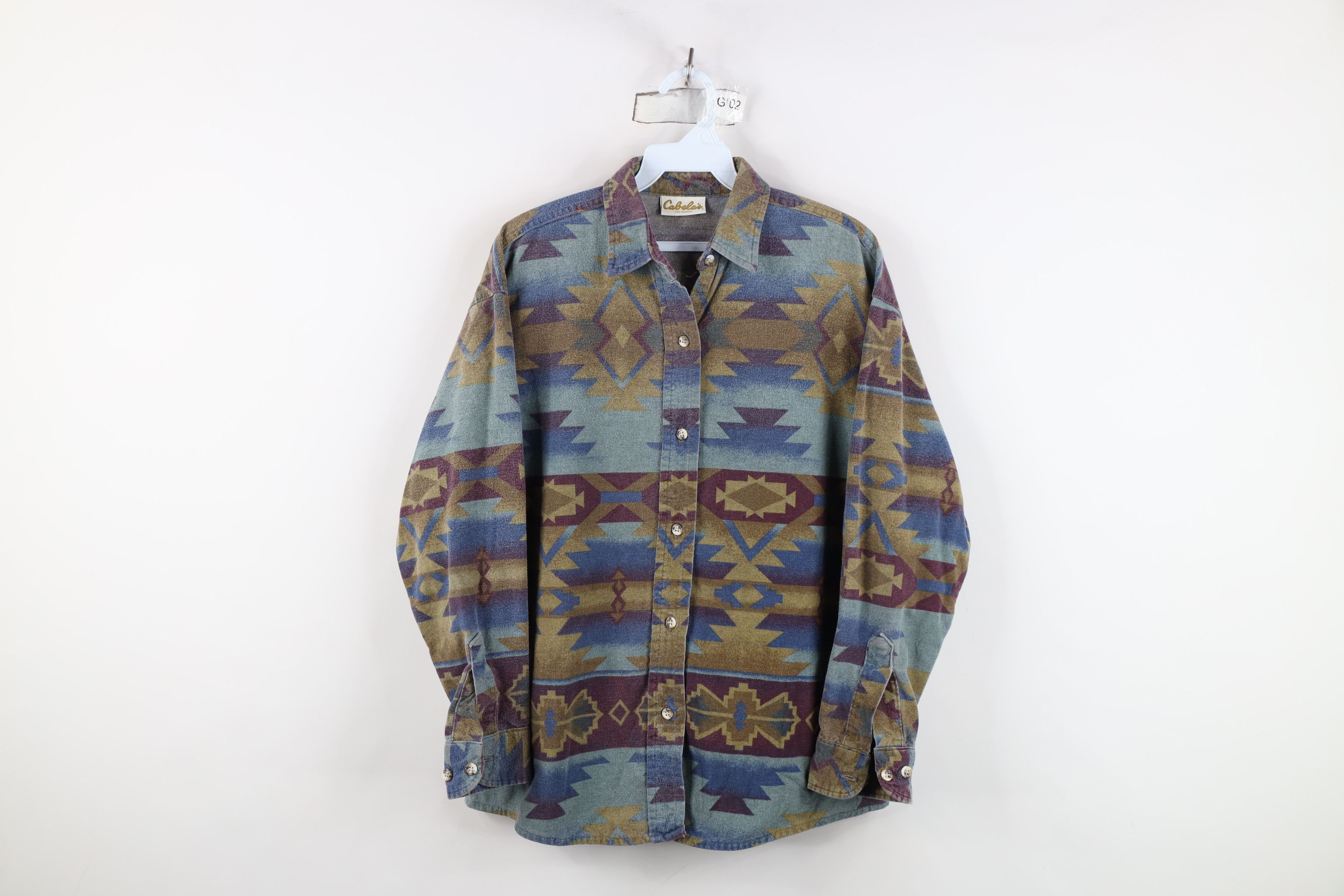 Cabelas Vintage 90s Cabelas Chamois Cloth Southwestern Button Shirt Size M / US 6-8 / IT 42-44 - 1 Thumbnail