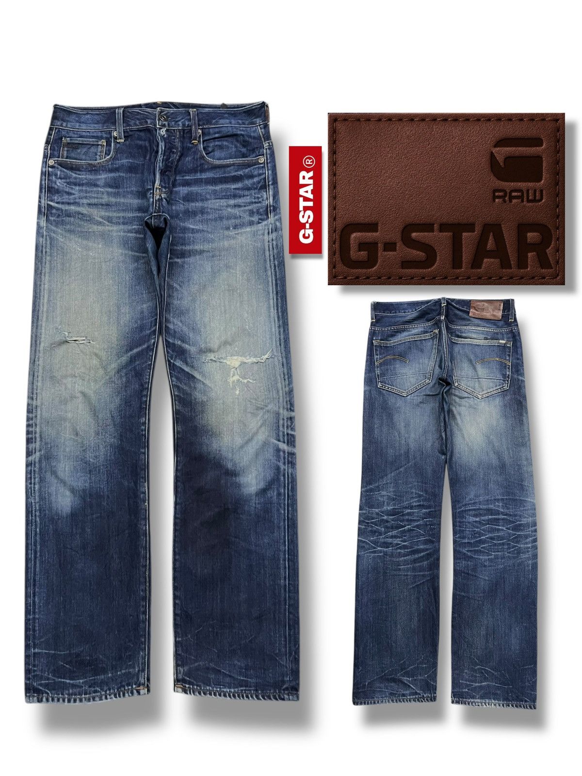 G-Star Vintage G-Star Raw - Faded Wash, Distressed Denim Size US 31 - 1 Thumbnail