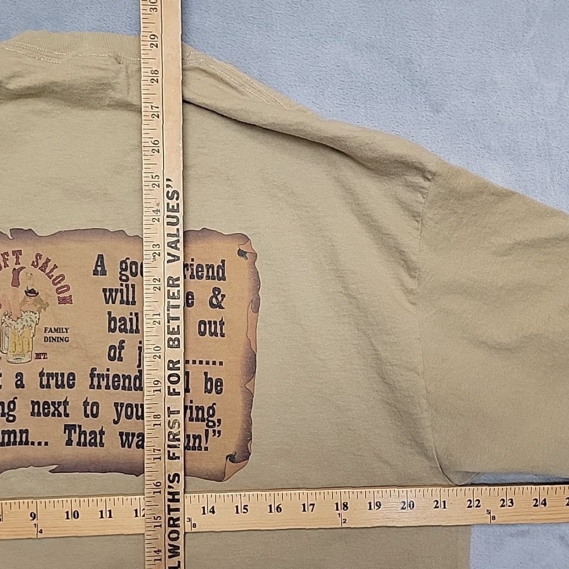 Vintage KT's Hayloft Saloon Shirt Mens XL Khaki Beer Casino Bar Deli Retro Vintage Cotton Graphic Print Crew Neck Short Sleeve T-Shirt MT 80s 90s Mens Size US XL / EU 56 / 4 - 6 Thumbnail