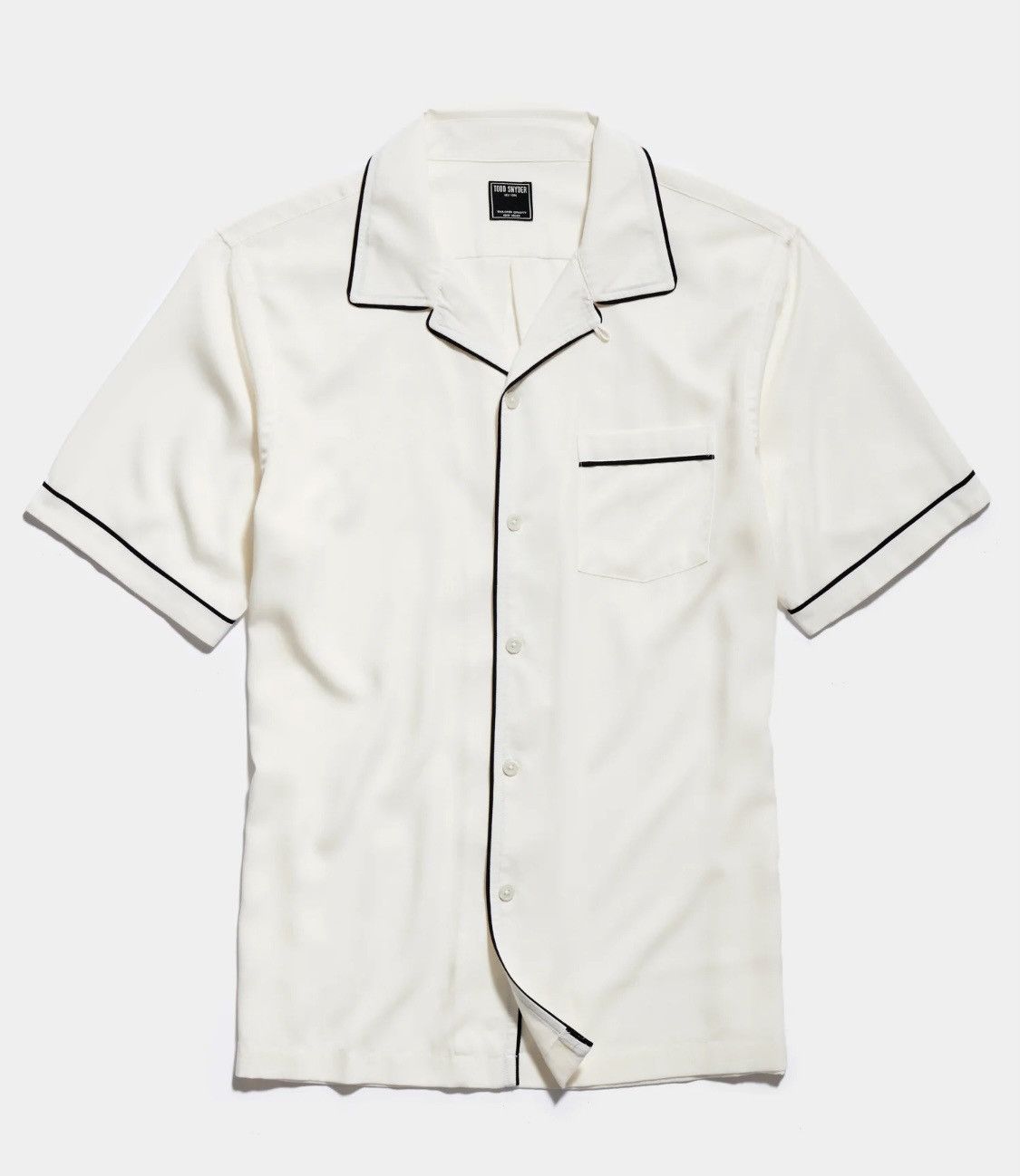 Todd Snyder TODD SNYDER JAPANESE TIPPED RAYON LOUNGE SHIRT IN WHITE ...