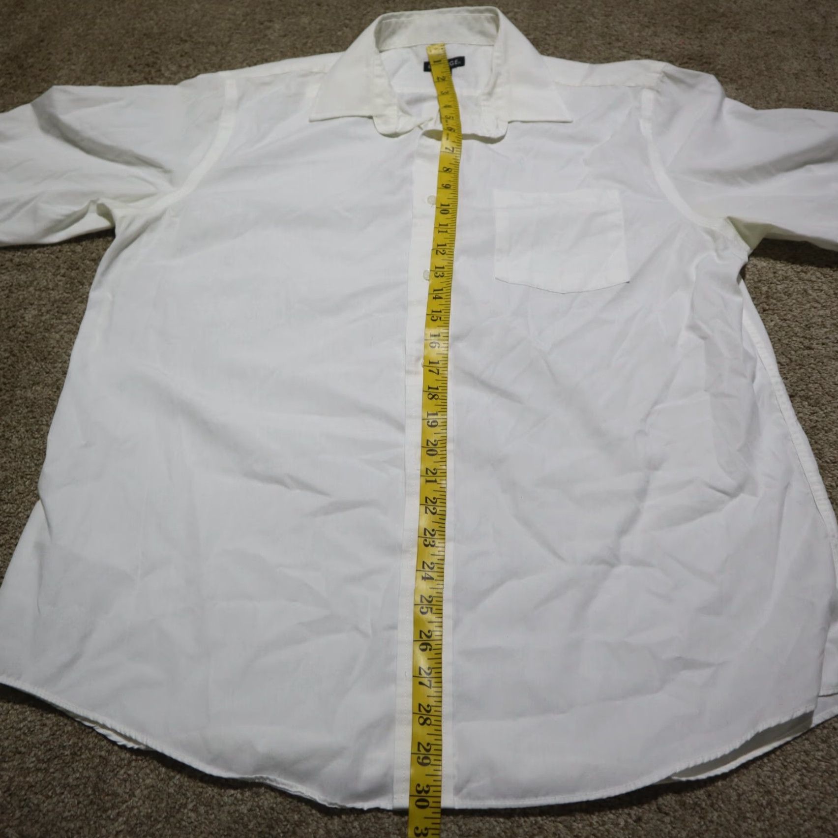 George George Shirt Adult L White Button-Up Long Sleeve Mens World Size US L / EU 52-54 / 3 - 6 Thumbnail