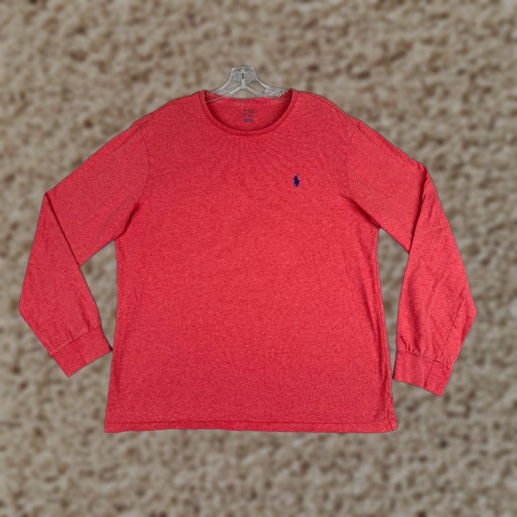 Ralph Lauren RALPH LAUREN Polo Shirt Adult Large Pink Long Sleeve Crew Neck 100% Cotton Slim Embroidered Logo Mens Size US L / EU 52-54 / 3 - 1 Thumbnail