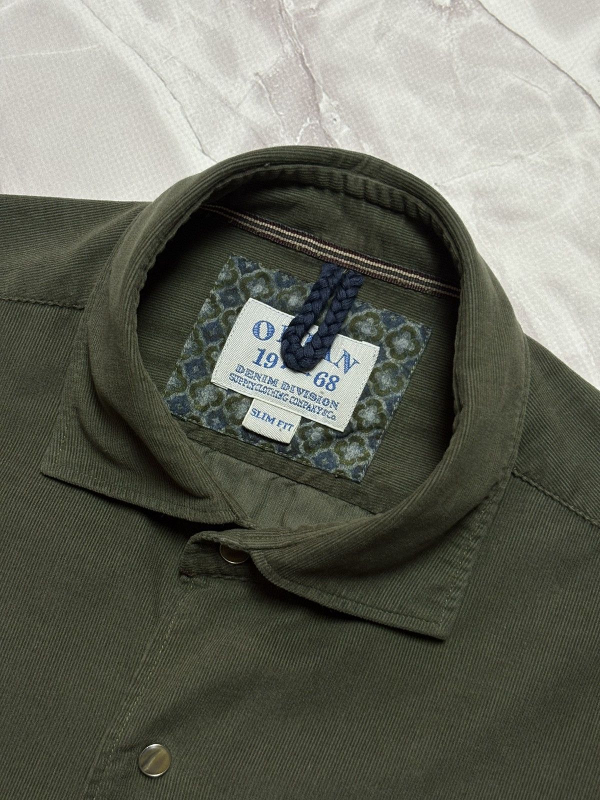 Other ORIAN Corduroy Shirt Slim Fit Green Size 39 Small Size US S / EU 44-46 / 1 - 8 Thumbnail
