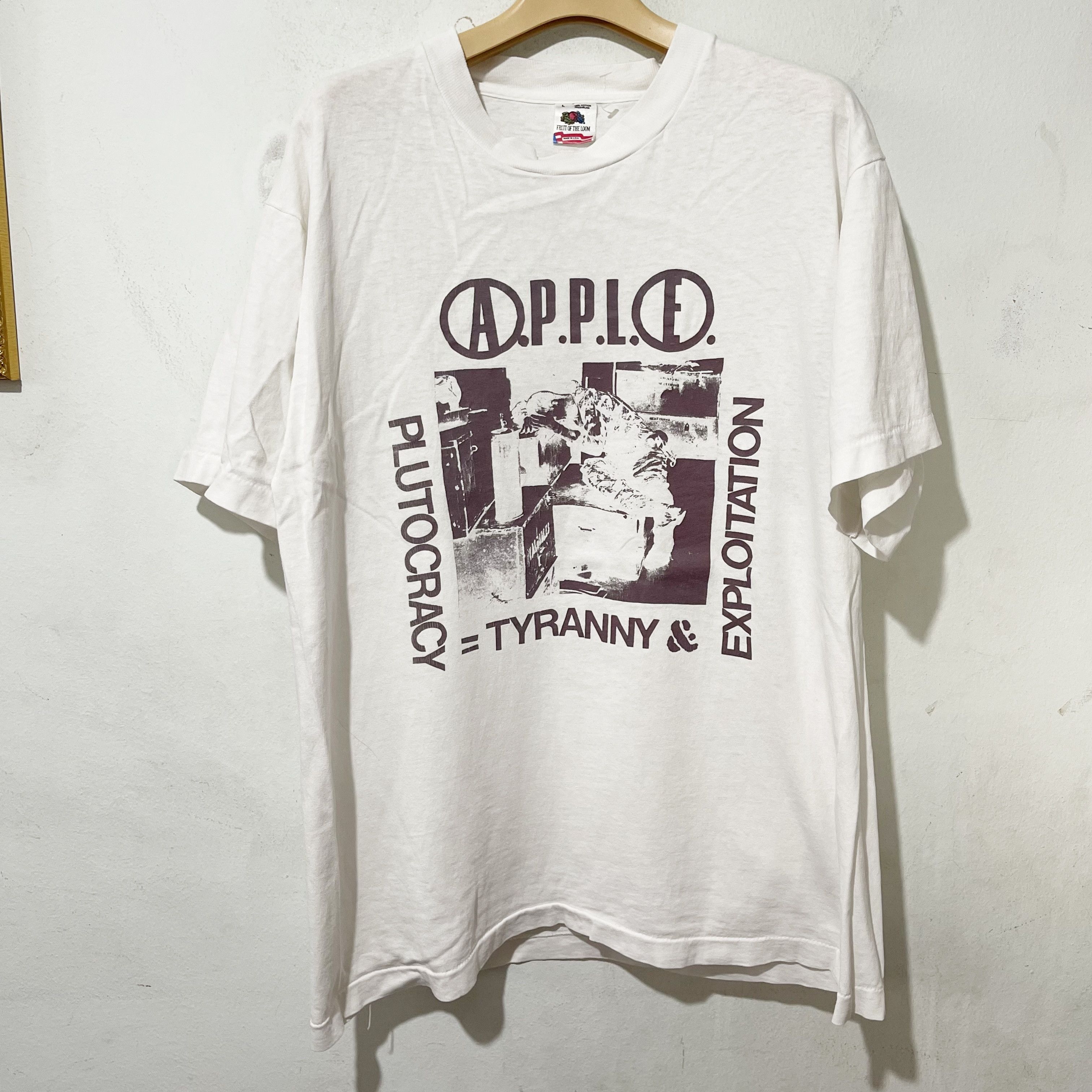 Band Tees Vintage 90s A.P.P.L.E. Punk Band T-Shirt Size US L / EU 52-54 / 3 - 1 Thumbnail