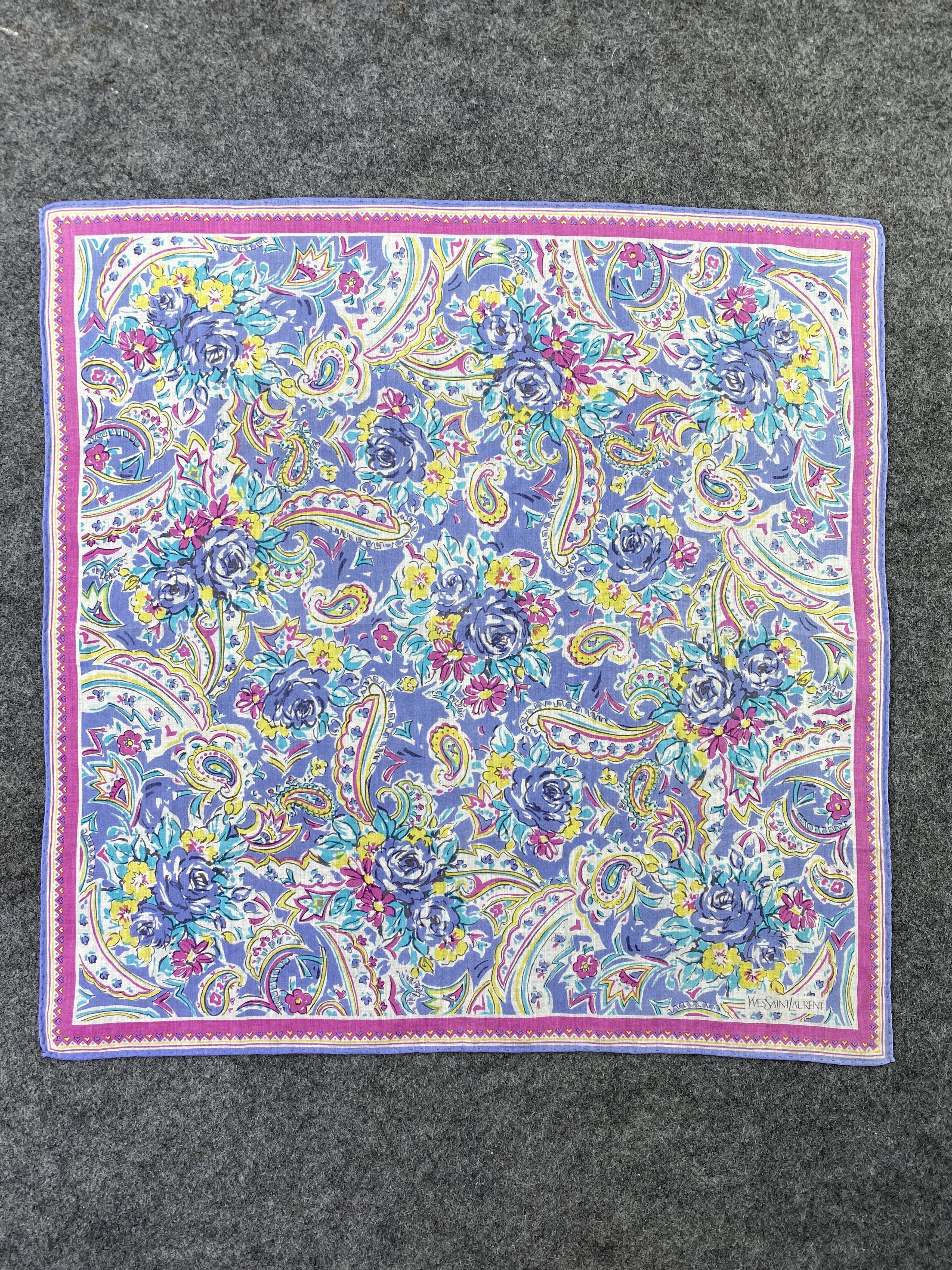Yves Saint Laurent YSL Handkerchief Neckerchief Bandana-B269 Size ONE SIZE - 3 Thumbnail