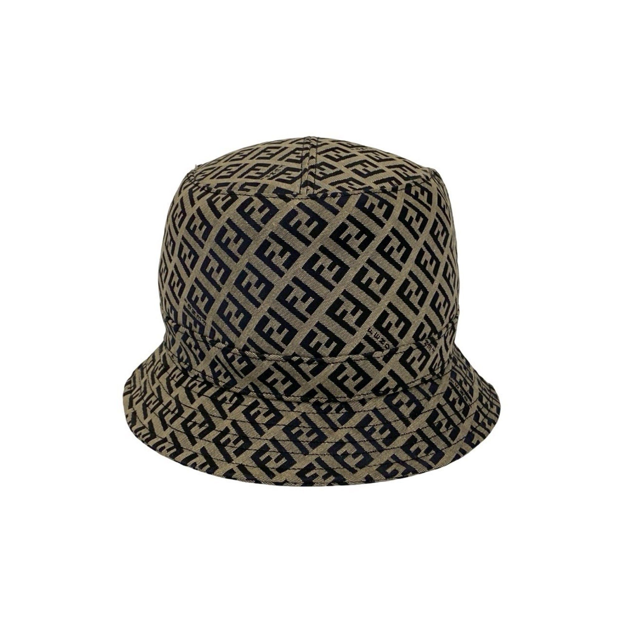 Fendi FENDI Zucchino Logo Cotton and Polyester Bucket Hat, Navy Gray, 48289 Size ONE SIZE - 1 Thumbnail