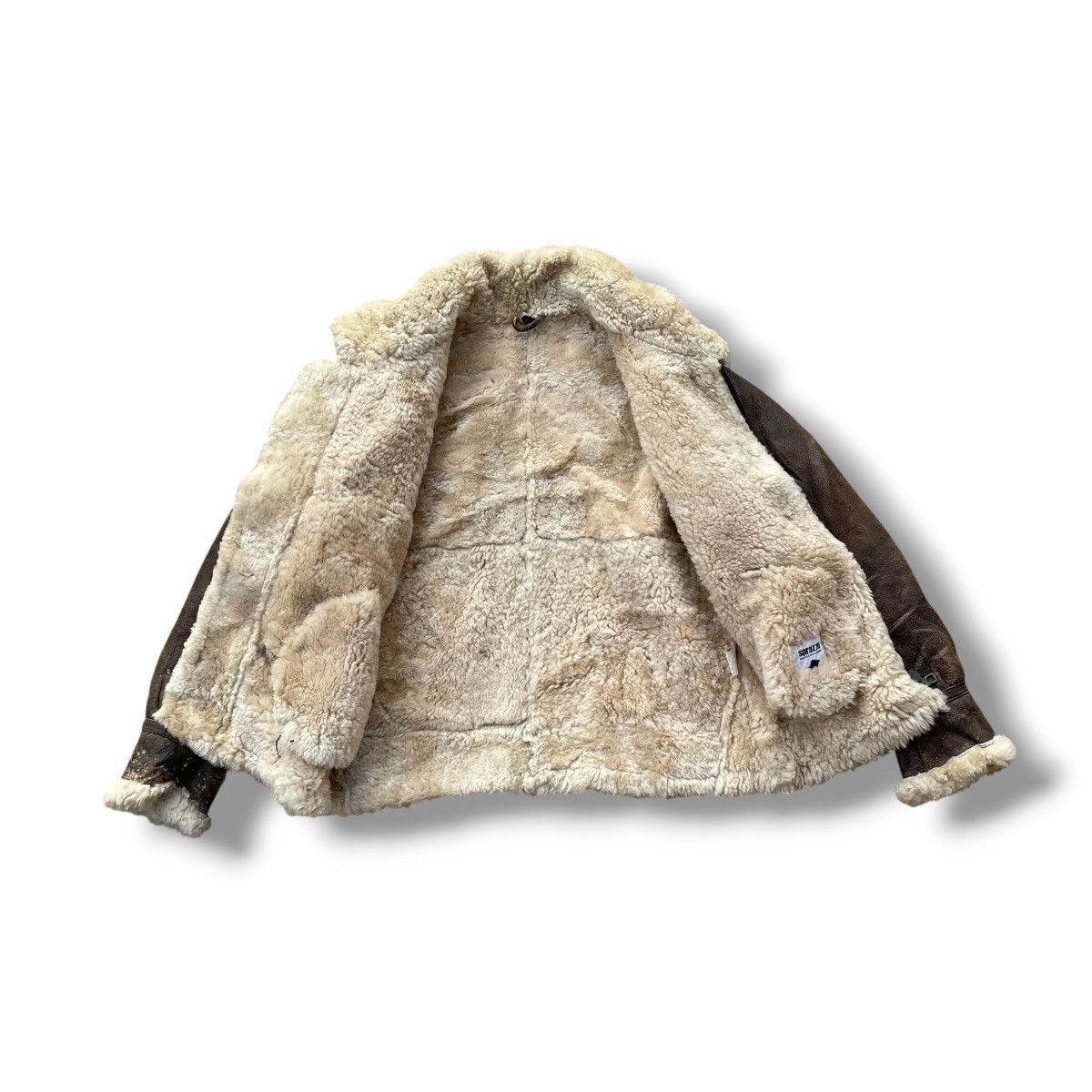Genuine Leather VINTAGE SPRAZZO MODA SPORTIVO B3 SHEARLING FUR JACKET Size US L / EU 52-54 / 3 - 3 Thumbnail