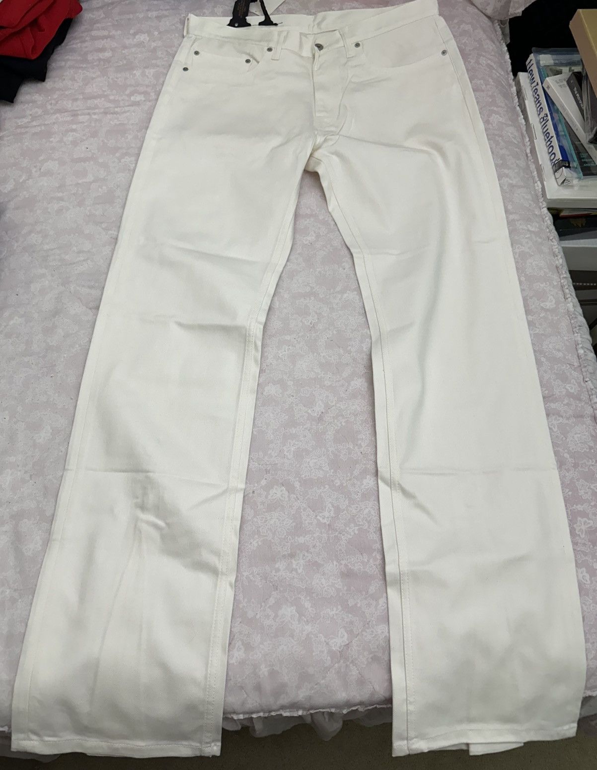 Vlone Vlone zipper denim jeans white. Brand new with tags XL/38